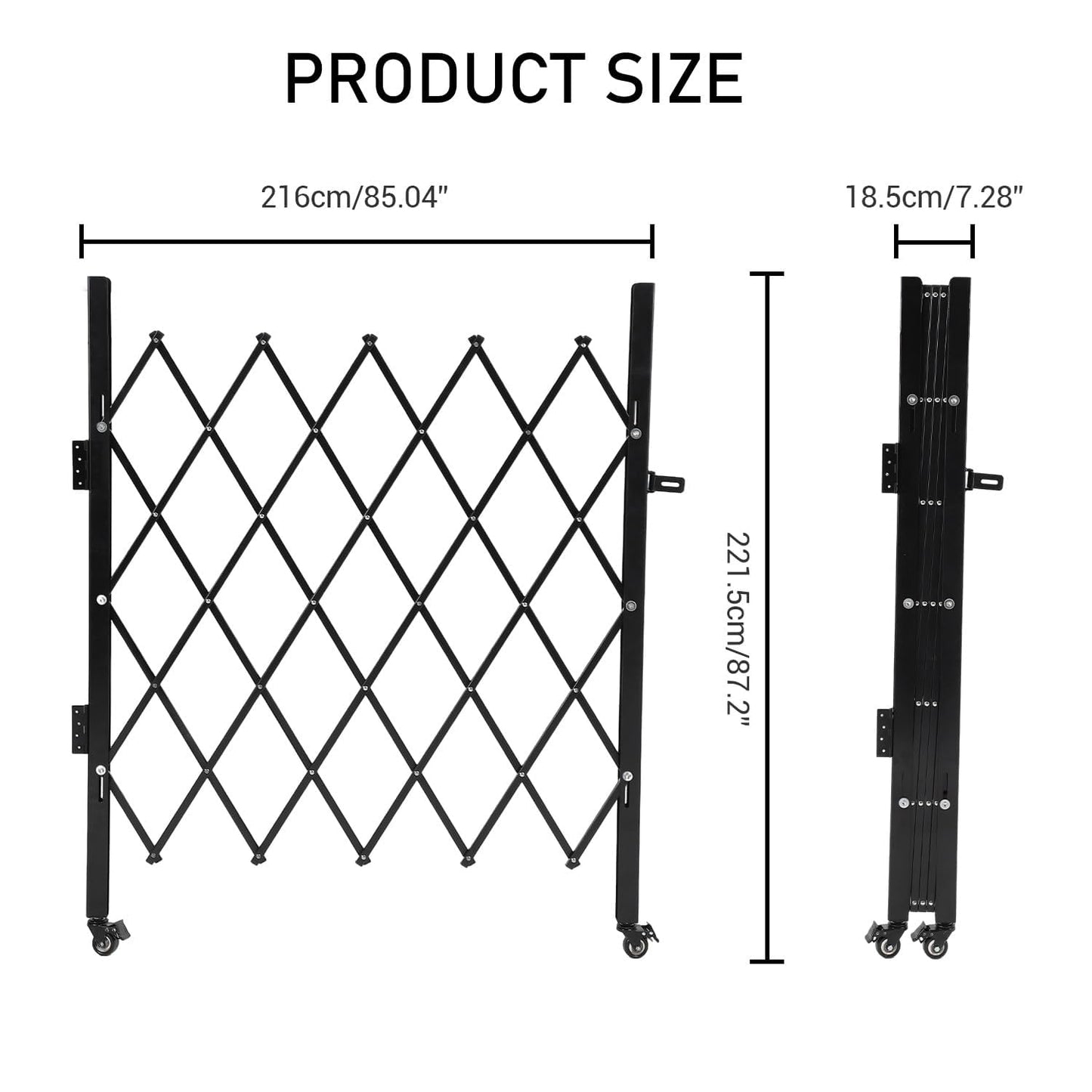 Heavy Duty Expandable Scissor Gate with Easy Lock for Garage & Garden Security