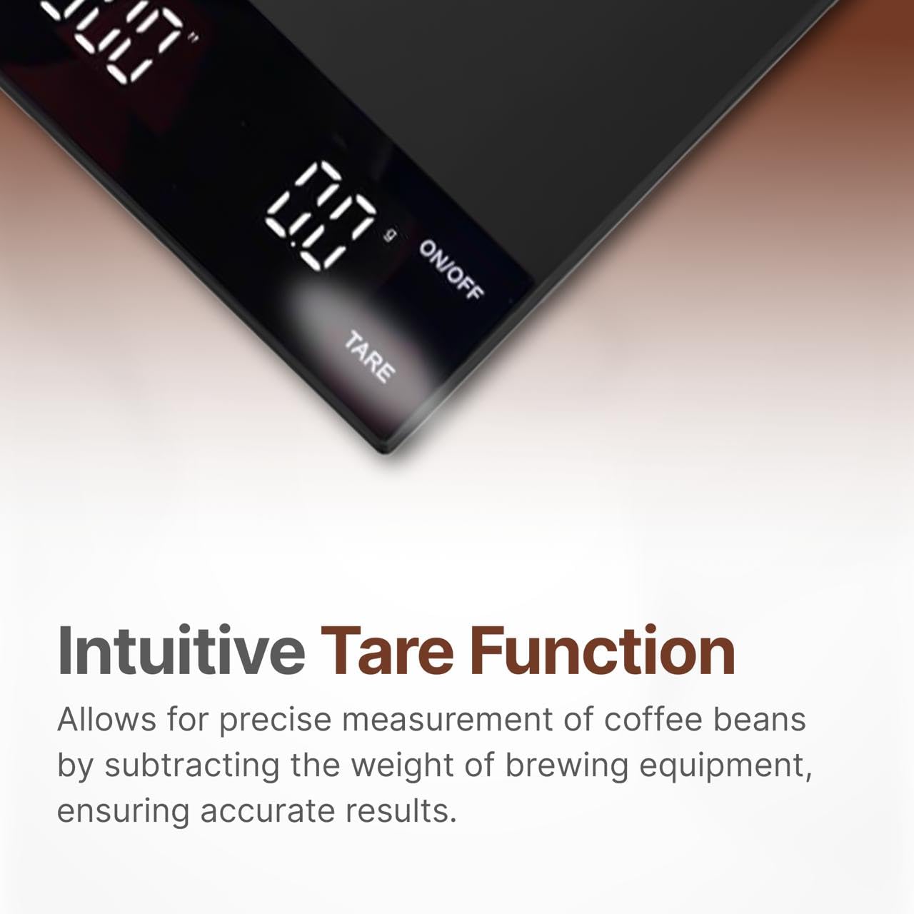 ZAKTAB Coffee Scale with Timer - High Precision Gram Scale, 3KG Capacity, 0.1g Division, Touch Button, Heat Resistant, Timer Function, Zero/Tare, Overload & Low Power Indicator, Auto Off
