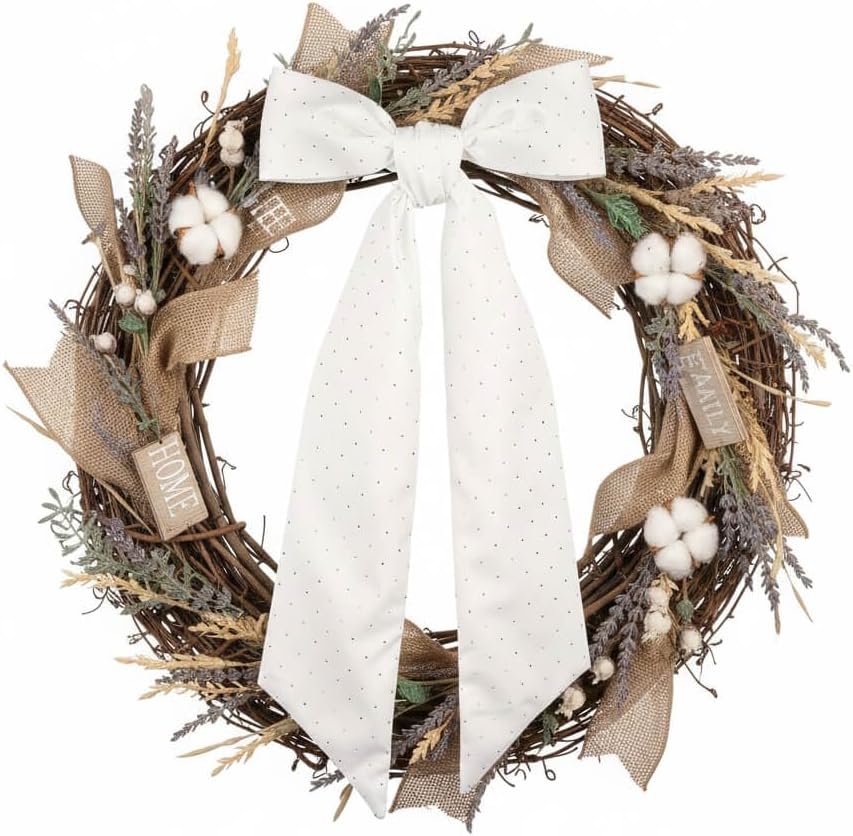 YKW White Rhinestone Wreath Sash - 54x5 Inch Sparkle Ribbon for Christmas & Wedding Decor