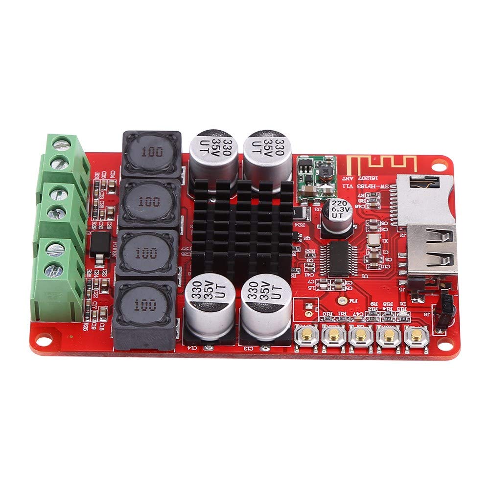 50W+50W 8-26V MP3 Audio Power Bluetooth Amplifier Board DC Portable Stereo Audio Receiver Amplifier TF Card Decoder