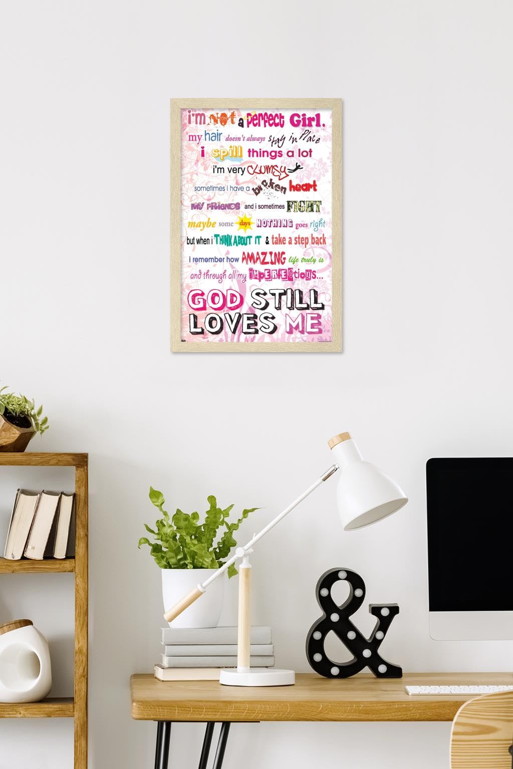I'm Not Perfect Wall Poster, 22.4L" x 14.7W", Blonde Framed Version