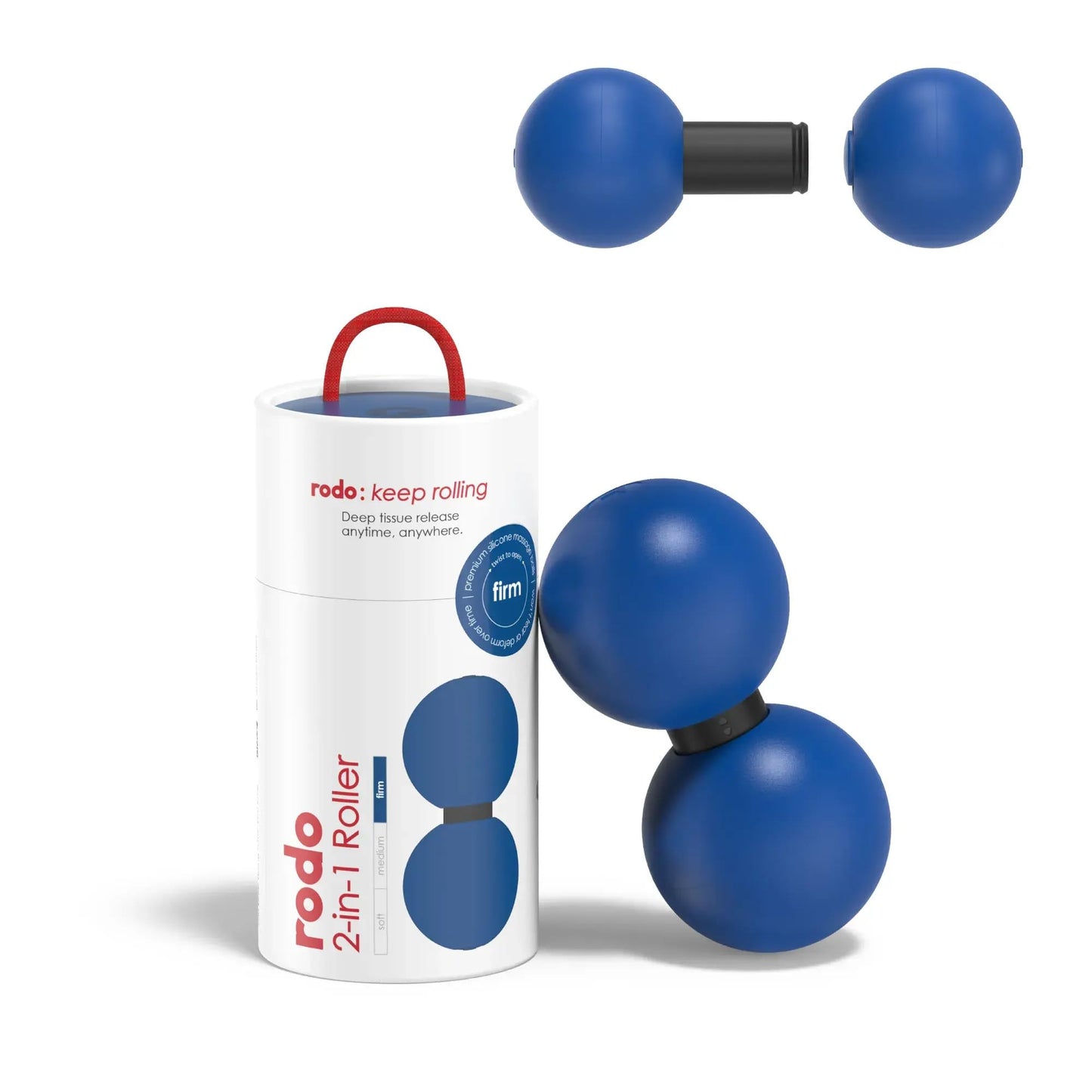 Rodo 2-in-1 Firm Peanut & Lacrosse Ball Roller | Deep Tissue Massage Tool for Fascia, Plantar Fasciitis, Hips & Back | Mobility & Recovery Roller | Compact, Travel-Friendly, Pilates & Therapy Ready