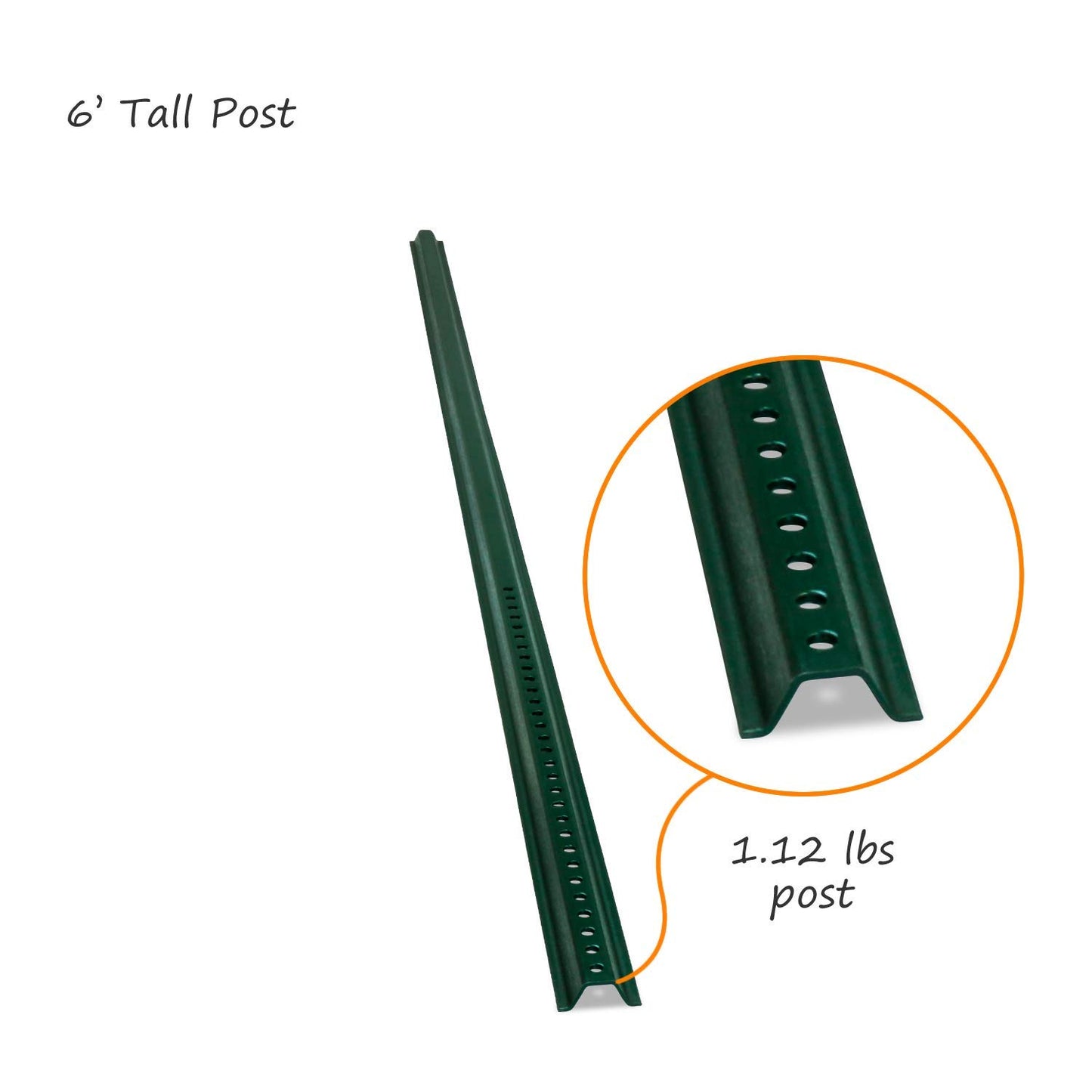 SmartSign U-Channel Sign Post, Medium Weight | 6' Tall Baked Enamel Steel Post - Pack of 4