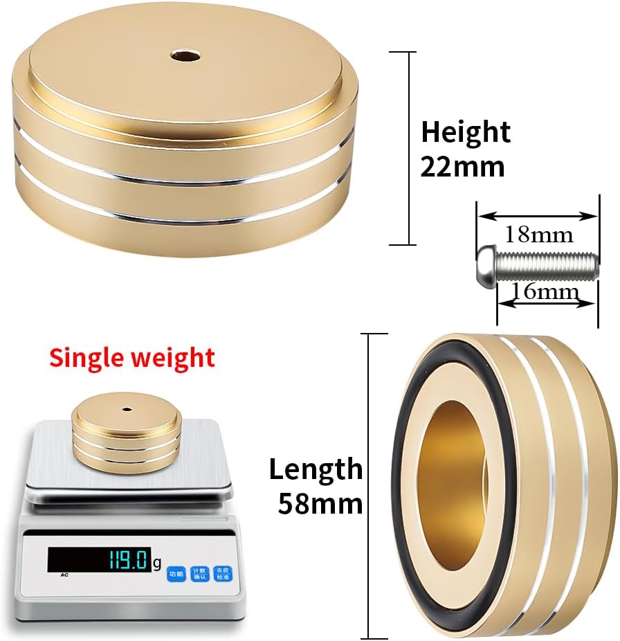 Viborg 58x22MM, 4X Screws(M4*0.7) HiFi Speaker Spikes Isolation Stand Feet Pads Speaker Floor Protector Shock Absorber