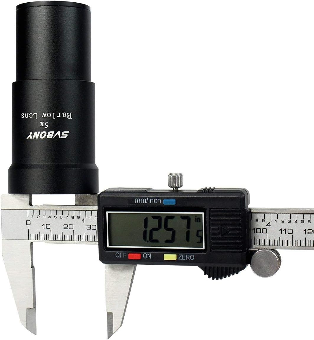 SVBONY 5X, 1.25 Inch 5X Telescope Barlow Lens Telescope Accessory, Fully Multi Coated Broadband Green Film Barlow Lens