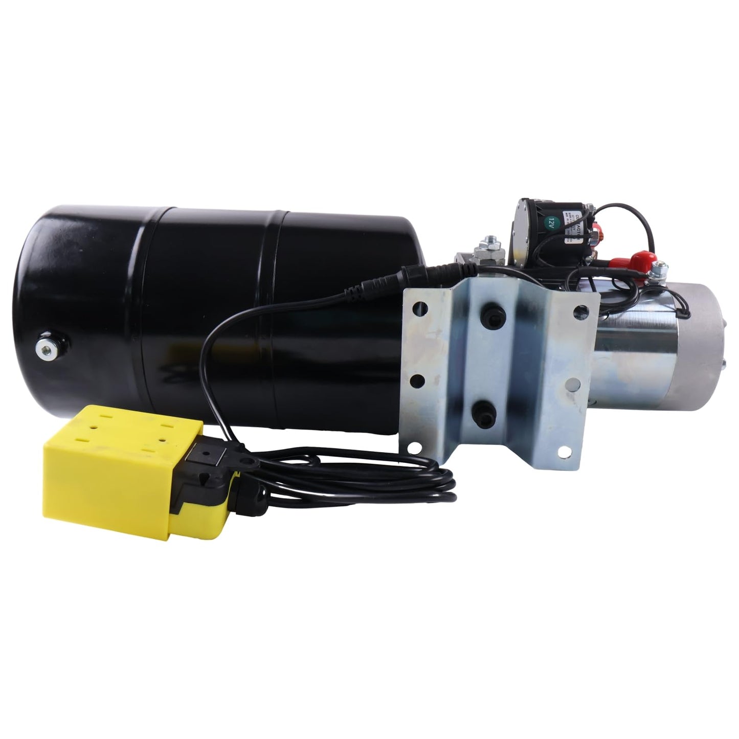 Solarhome 12V DC Double Acting Hydraulic Power Unit 10 Quart Steel Tank 1.6KW 2600PSI SAE 8 Ports with Remote Control Compatible with Dump Trailer and Car Lifting