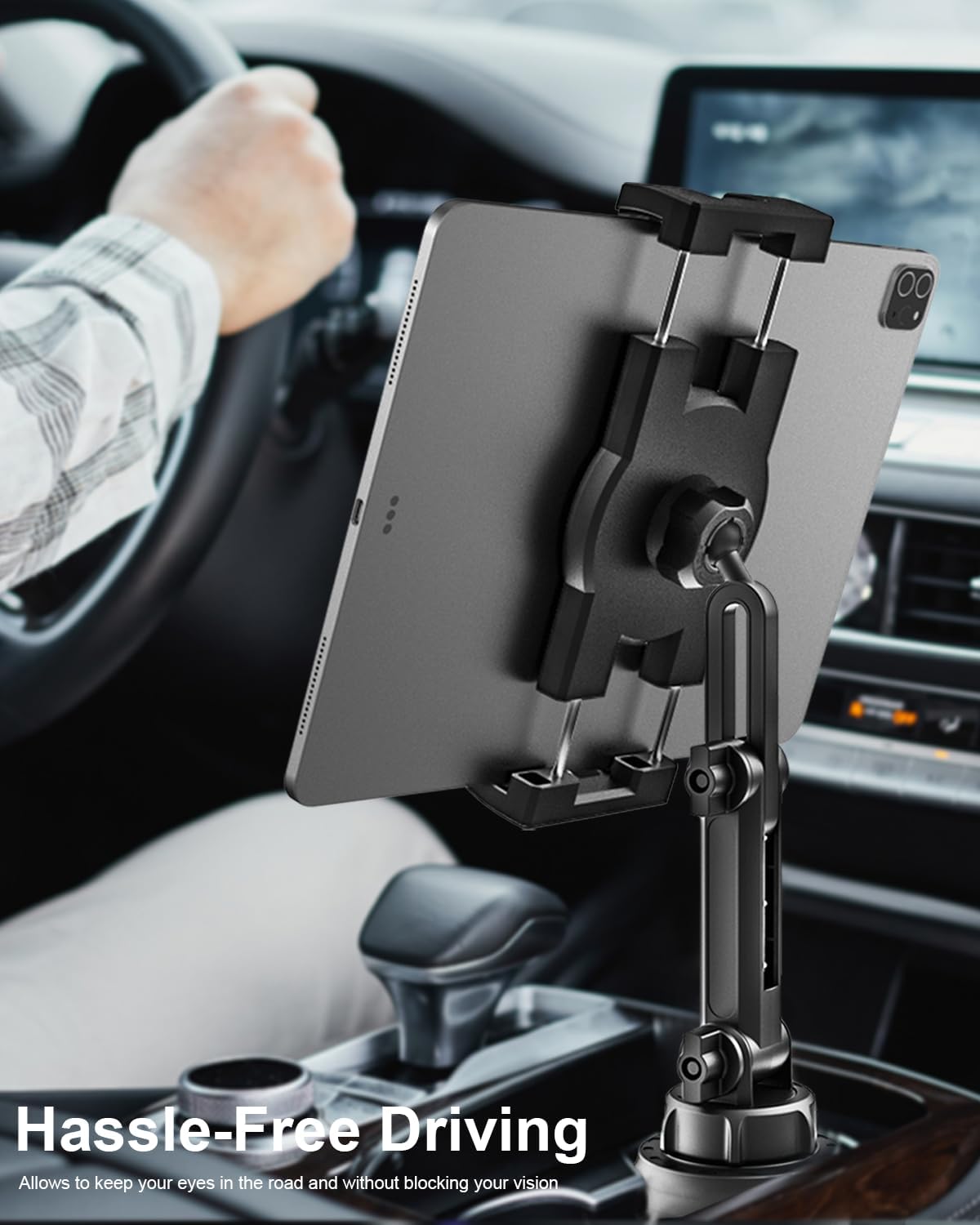 woleyi 360 4-13" Cup Holder Car Tablet Mount, iPad Mount Holder for Car/Truck, Rotation Adjustable Universal Tablet