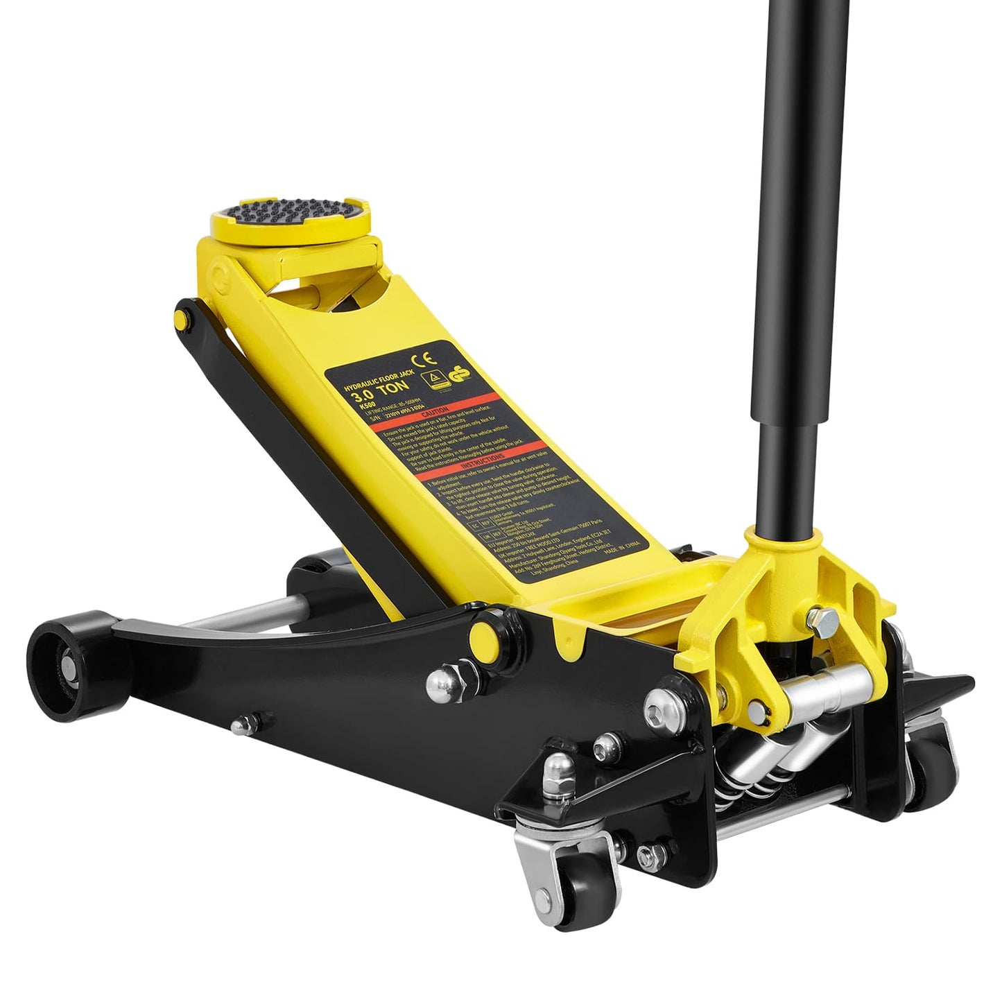 VEVOR 3 Ton Low Profile, Heavy-Duty Steel Racing Floor Jack with Dual Pistons Quick Lift Pump, Lifting Range 3.35"-19.69"