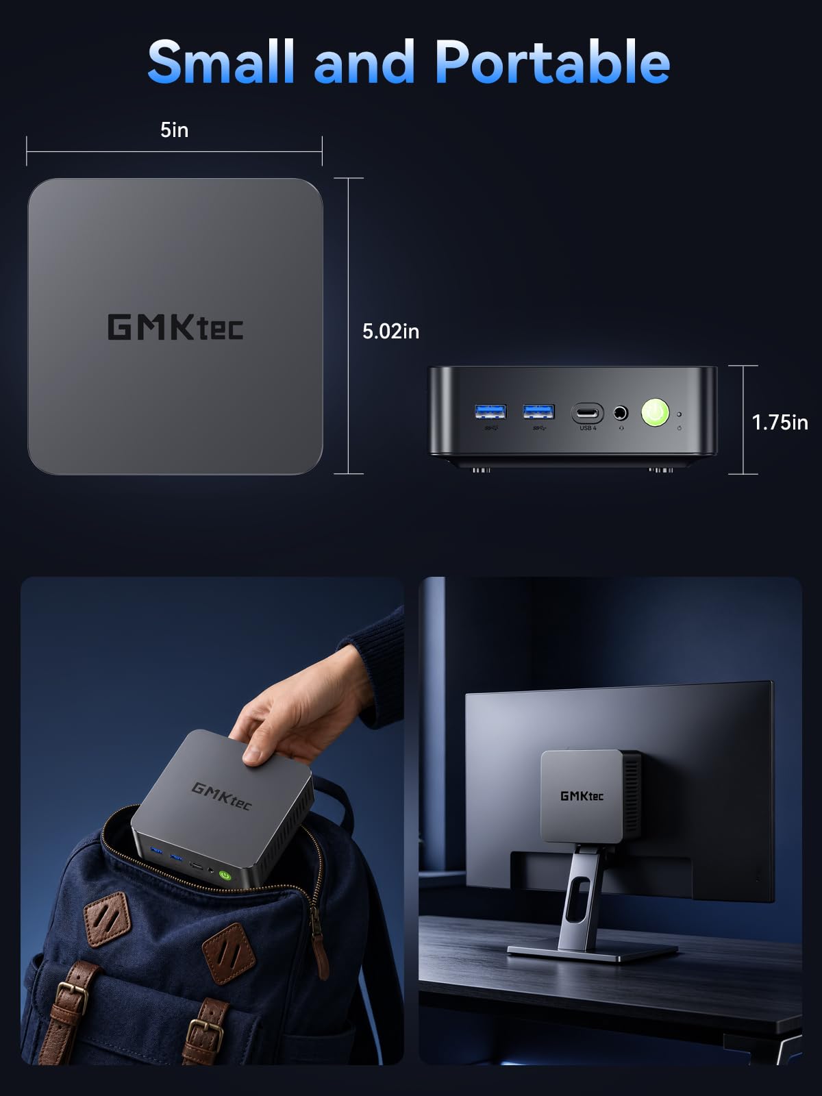 GMKtec K17 AI Mini PC, Intel Core Ultra 5 226V (Up to 4.5GHz), 16GB LPDDR5X 8533MT/s, 1TB PCIe 4.0 SSD, 97 Tops AI, Intel Arc 130V, Dual M.2 (Gen5+Gen4) Up to 16TB, USB4, 8K Triple Display, WiFi 6E