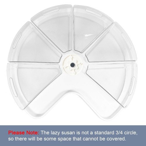 Leeden Lazy Susan Organizer for 32" Diameter Corner Lazy Susan, Plastic Kitchen Cabinet Storage Bins with Handle, 6 Packs, 1/8 Wedge - Food Safe, BPA Free