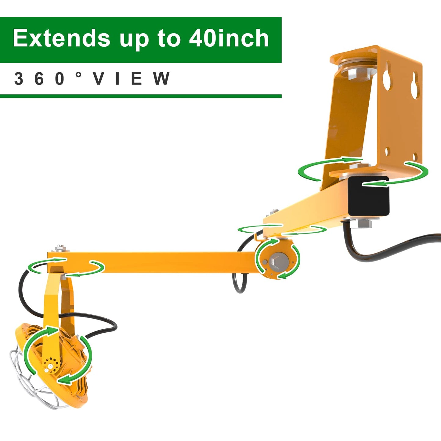 OSTEK LED Loading Dock Lights 30W with Swing Single Folding Arm 4,200LM, 360° Rotatable Lamp Head, IP65 Heavy Duty Wall Mounting Workbench Light for Warehouse Trailers Docks Container,5000K
