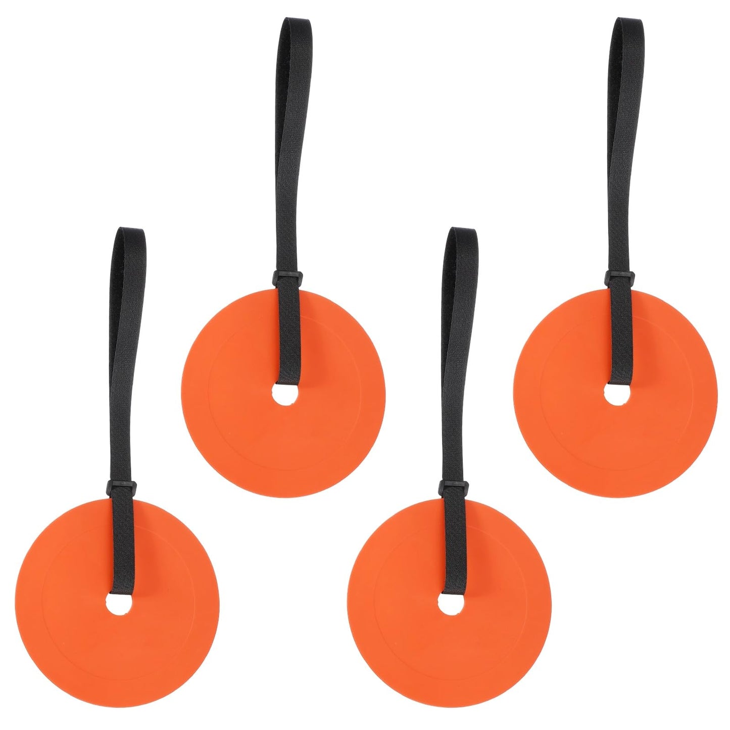 YELARXI Soccer Goal Target, Agility Hockey Shooting Goal Target Discs with 4 Straps Training Equipment, 4 Pcs & Rubber & Orange -Fit for(Lacrosse Football Soccer Baseball Practice Accuracy