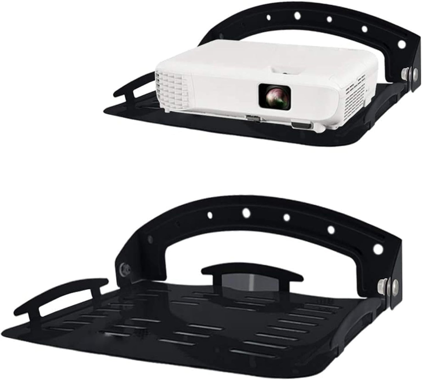 UineHiot 90-Degree 8.8lbs, Floating Shelf for Projector Wall Mount, Foldable, Loading Capacity Black