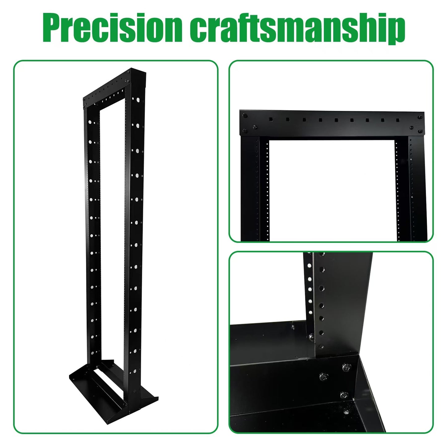 2 Post 38U Open Frame Server Rack 2-Post Server Rack Network Rack,Comes with 2 Center Trays,for 19 Inch Equipment, Networking Data & IT Devices,1280lbs Weight Capacity Rack(2P-LD-38)