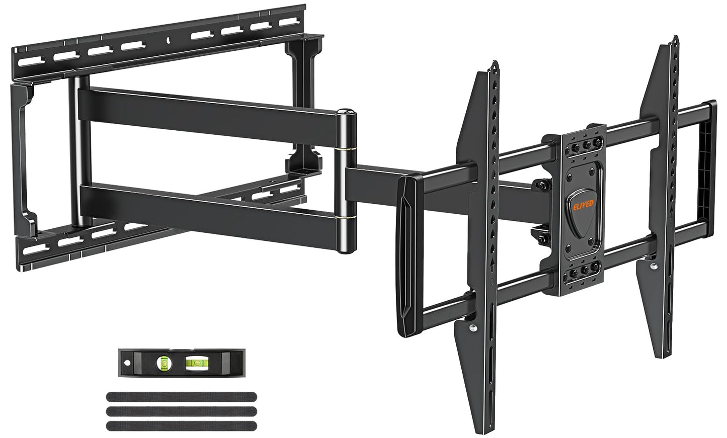 ELIVED Long Arm TV Mount for Most 37-75 Inch tv, Full Motion Wall Bracket with 29.5 inch Long Extension Articulating TV Wall Mount, Max VESA 600x400mm, Holds up to 88lbs, fits Wood Studs 12"-24".