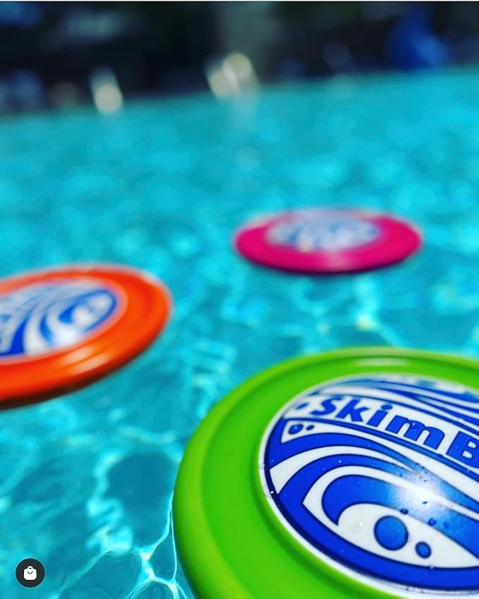 Disc - Water Disc Toy for Spring & Summer Fun - Skips, Slides, Jumps - Pools, Beaches & Backyards Fun for All Ages (Orange)
