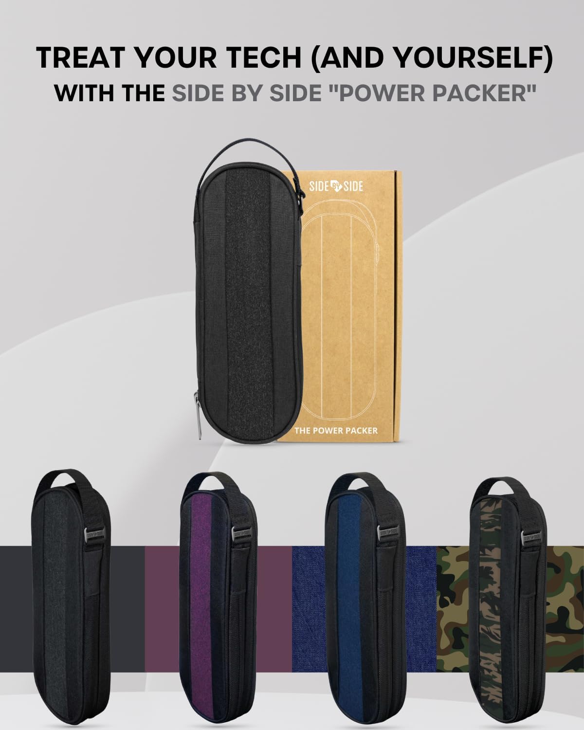 SIDE BY SIDE Electronics Organizer Travel Case for Cables, Charger, Power Bank Tech Bag for MacBook Accessories