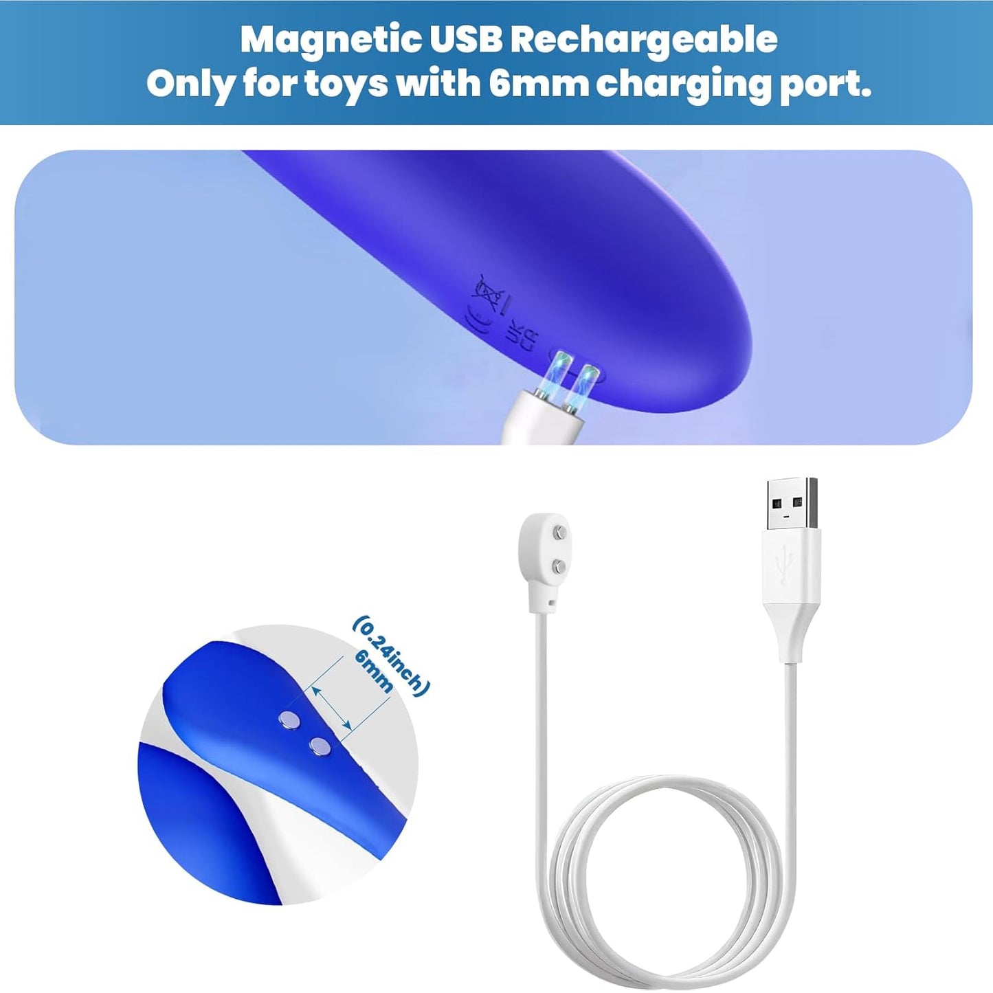 Fertile Rain 6MM 2026 2.6ft Magnetic Charger New USB DC Magnetic Charger Cable, Replacement Oval Base Charging Cord