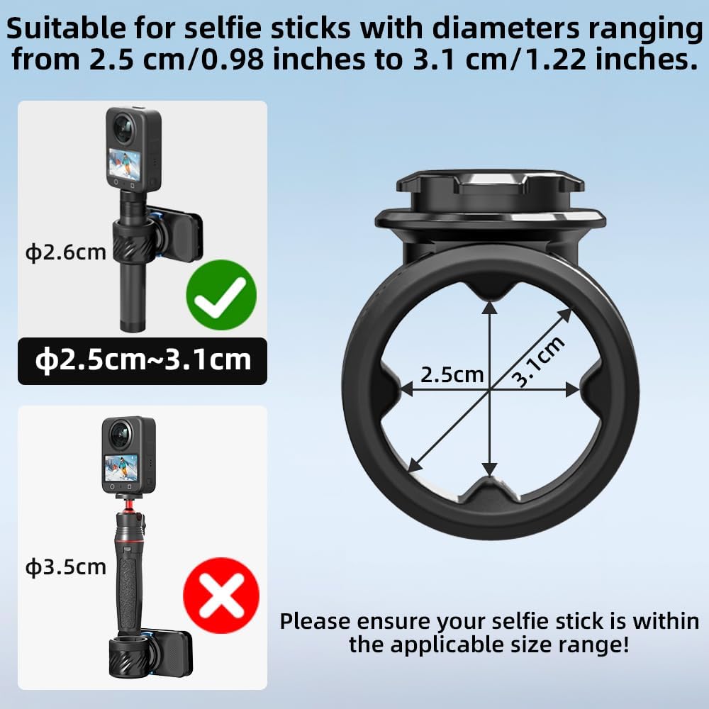 SOH Mingying Backpack 360 X5/4, 6/5 Pro/4, 13/12/11 SOH Magnetic Selfie Stick Holster Mount, Magnetic Selfie Stick