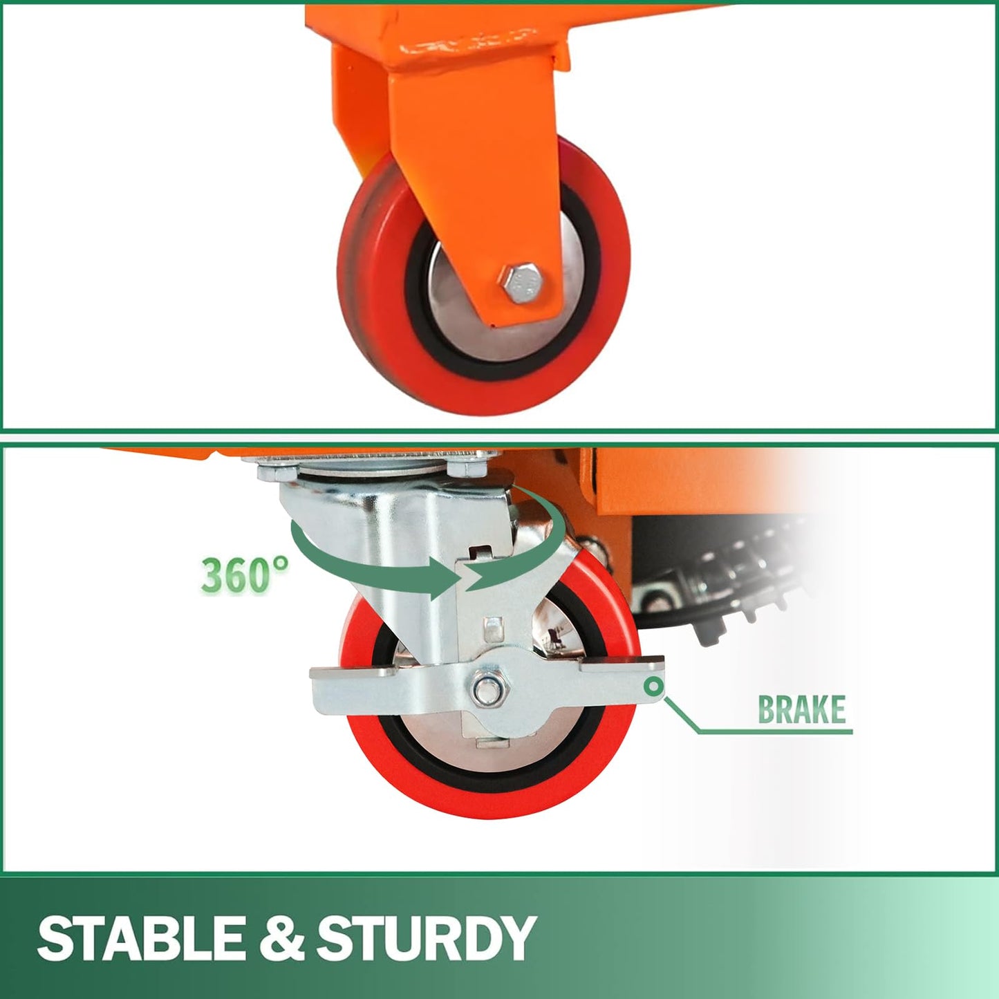 Tory Carrier Double Scissor Lift Table Cart, 330 Lbs Capacity, Hydraulic Lift Cart 43.3" Lifting Height, Manual Scissor Lift Table W/4 Wheels, Foot Pump, Elevating Hydraulic for Material Handling