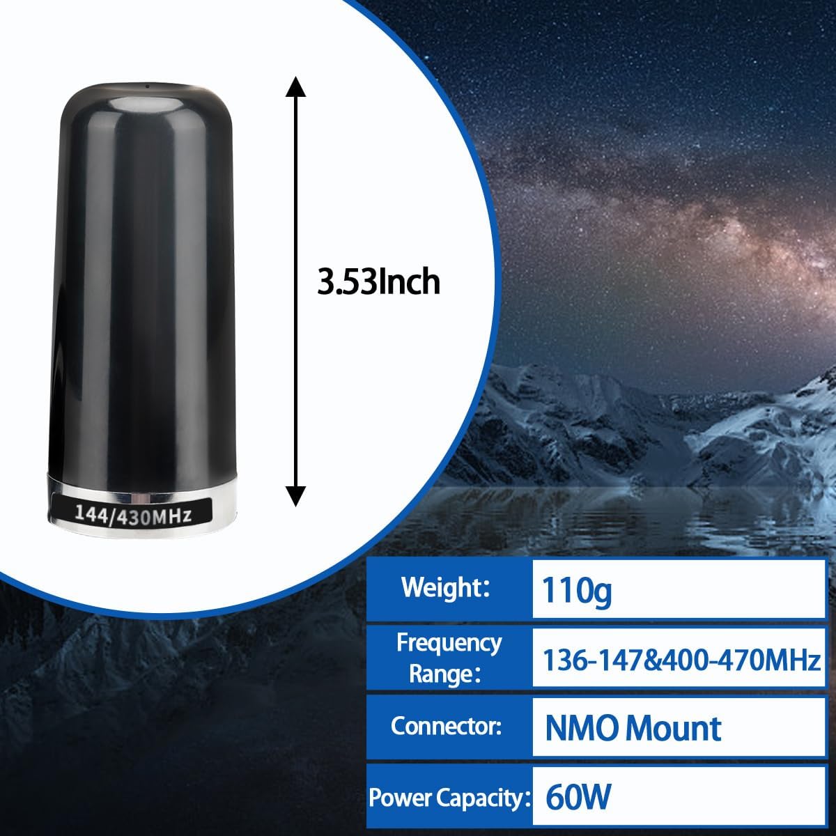 WaurpHud 136-174MHz 400-470MHz GMRS Antenna Mobile Ham Radio Antenna Dual Band VHF UHF NMO Connection for Car Truck