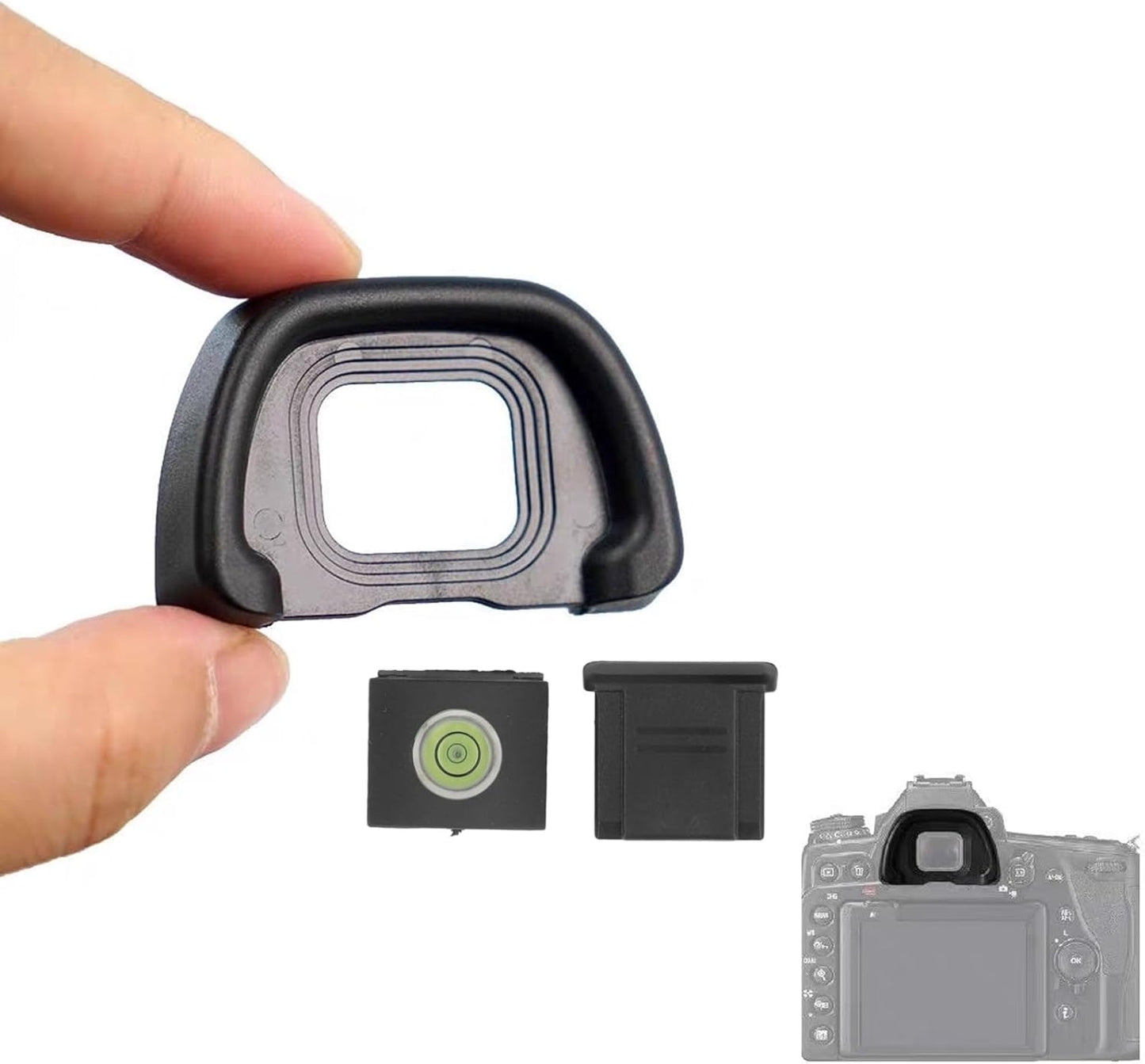 DK-31 Gugxiom Eyepiece Eyecup with Leveler and Hot Shoe Cover, ABS Viewfinder Eye Cup Replacement for DSLR Camera