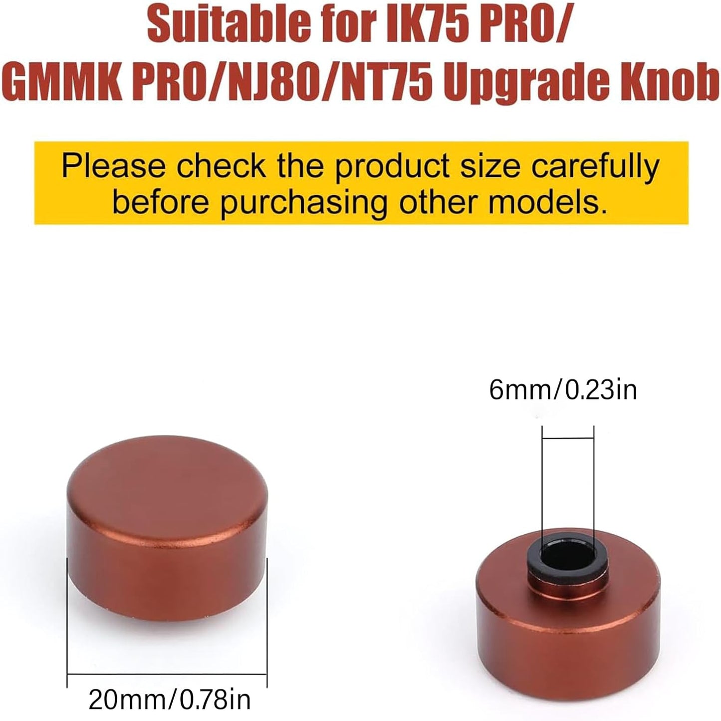 COPLKY F75 IK75 1PC Round Metal Knob Accessory for Mechanical Keyboards Knobs Replaces Adjustable Sensitivity Control