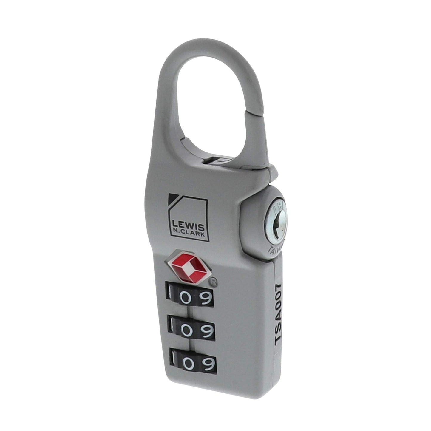 Lewis N. Clark TSA Approved Luggage Clip Lock for Suitcase, Carry On, BackPack, Laptop Bag + Purse, Set + Reset Your Own Combination In 30 Seconds, Gray