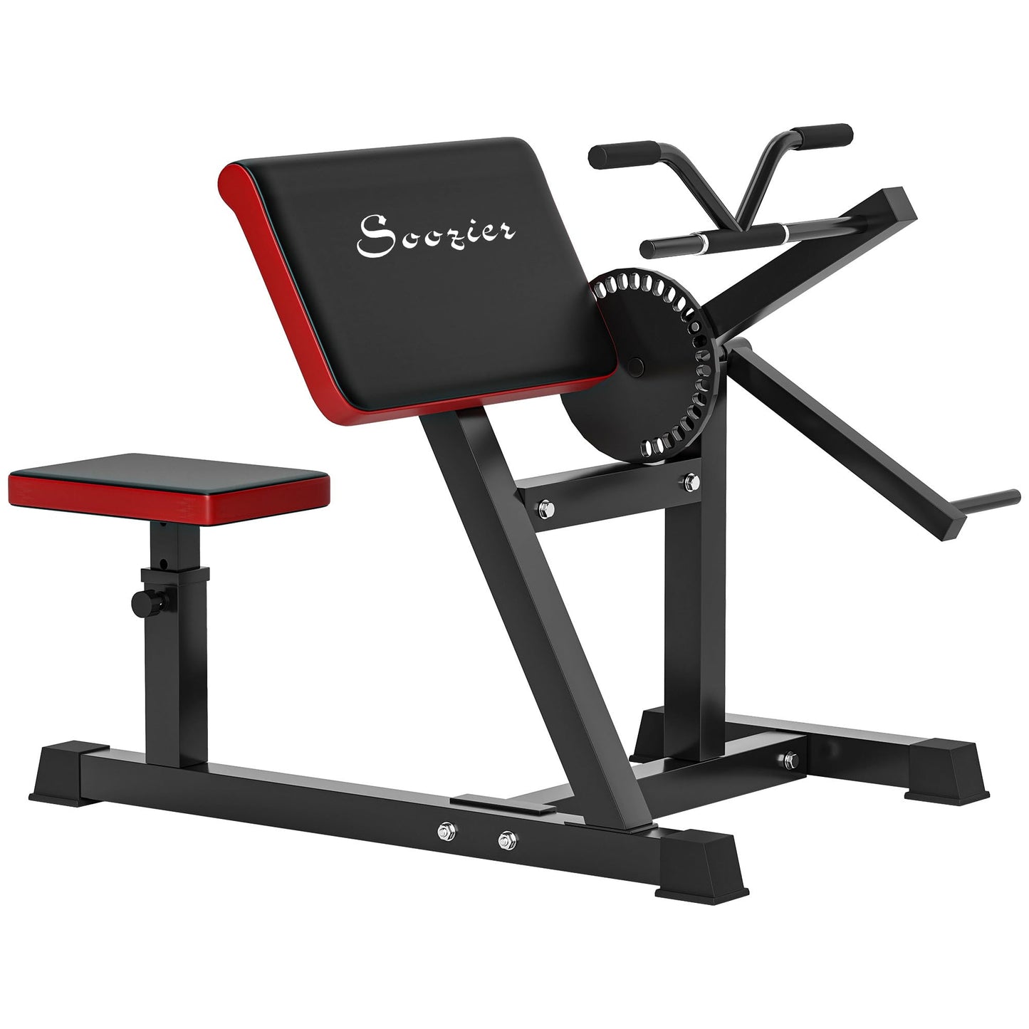 Soozier 2-in-1 Bicep Preacher Curl Bench with Adjustable Seat and Elbow Cushion, Plate Loaded Bicep Curl Machine & Tricep Extension Machine for Home Gym Workout