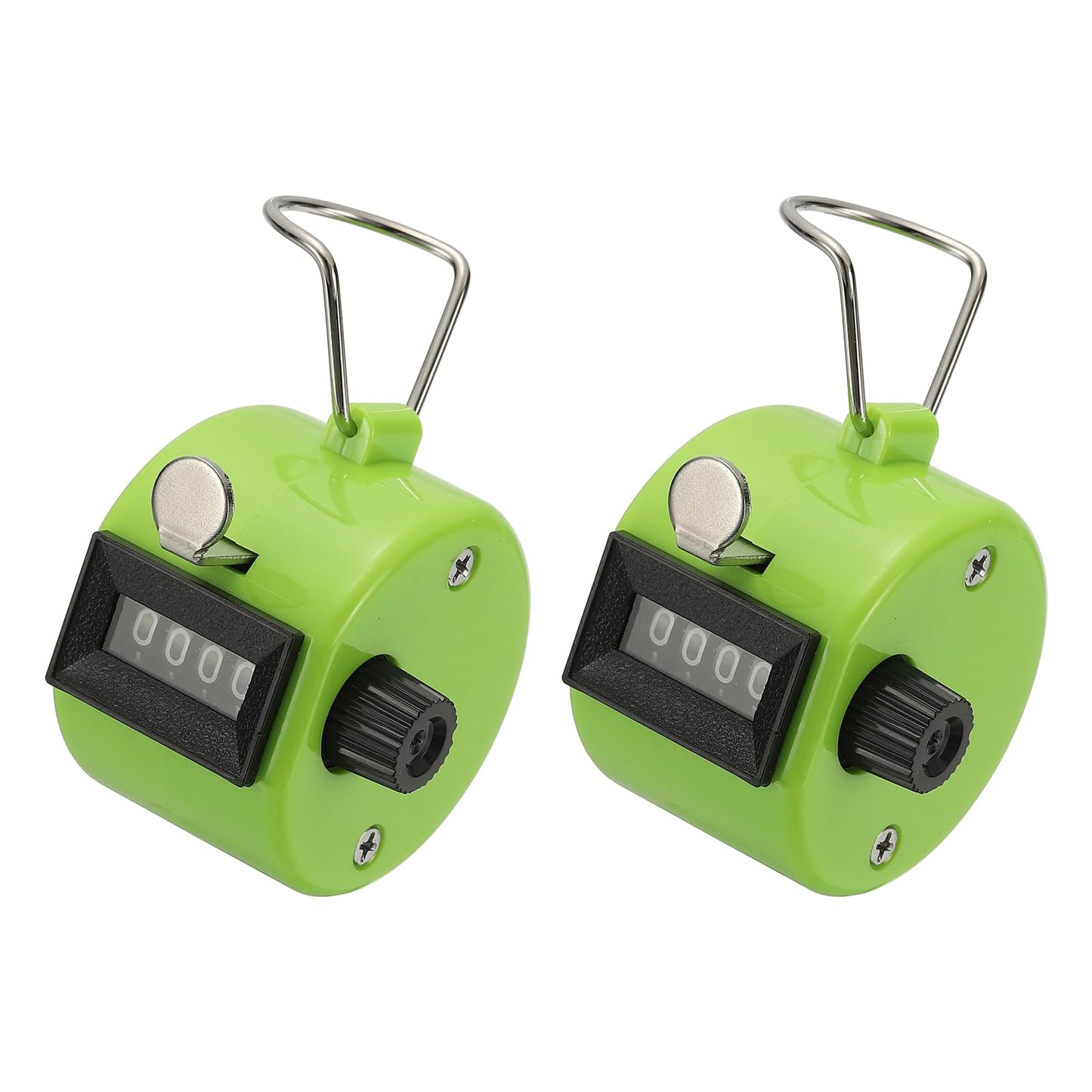 YELARXI Pitch Counter Clicker, 4-Digit Number Clicker for Counting Mechanical Hand Tally Counter - Fitting for (Golf - Fishing - Coaching - Knitting - Sports Events) 2 Pcs & Green