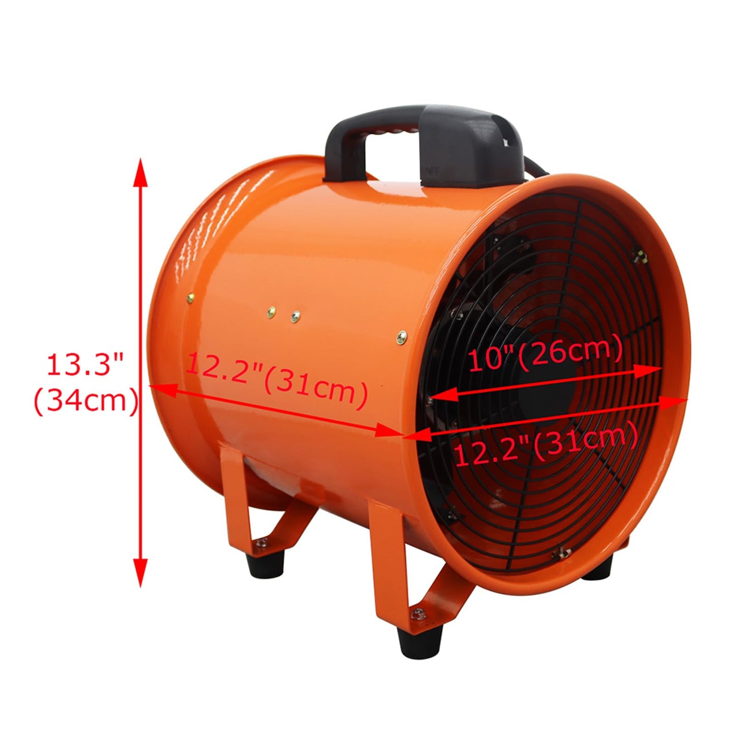 Maisutseb 10-Inch Cylinder Axial Exhaust Fan 110V Paint Booth Portable Ventilation Fan 2000CFM Spray Booth Paint Fumes Blower industrial Exhaust Fan With 16.4ft Duct Hose