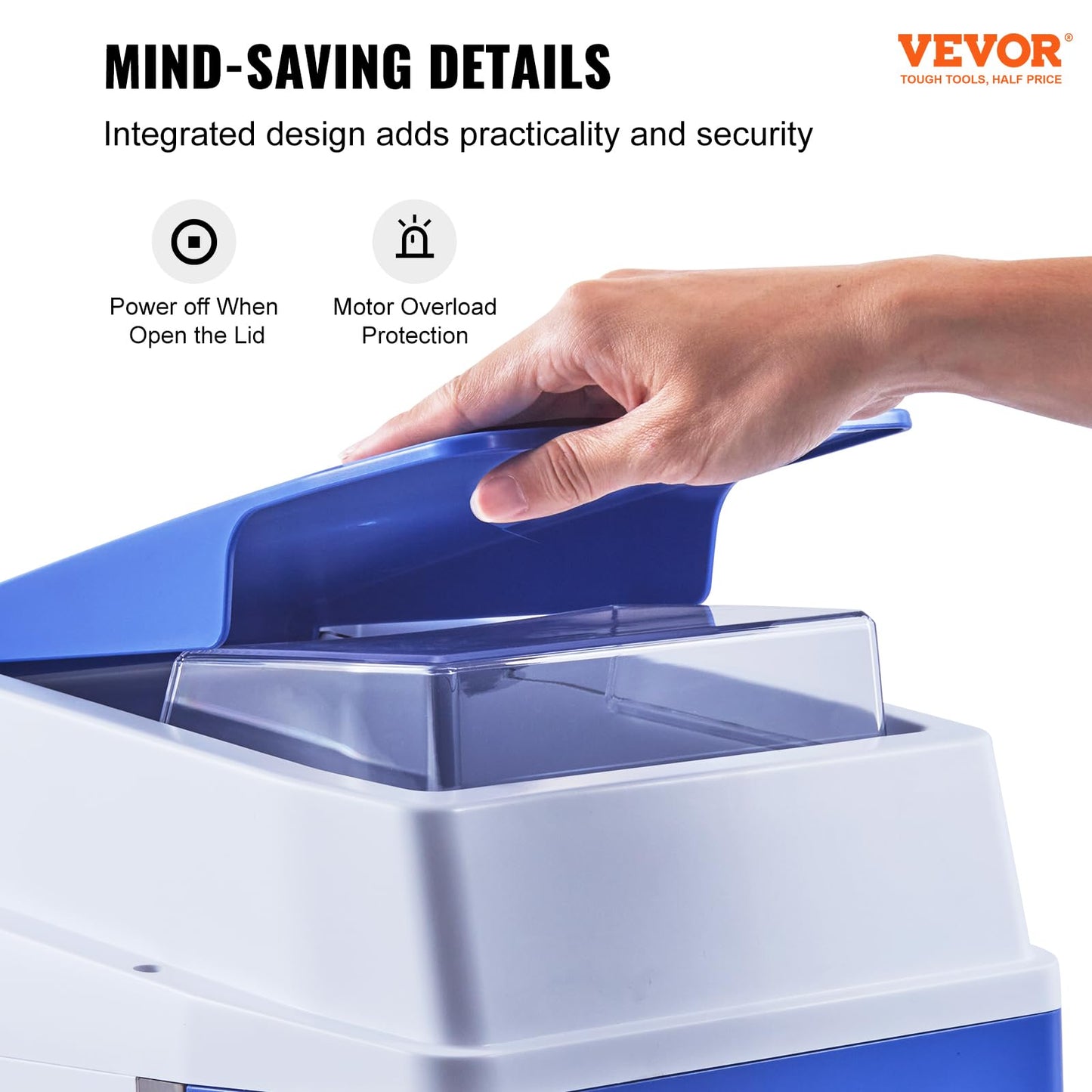 VEVOR Commercial Ice Shaver Crusher, 265lbs Per Hour Electric Snow Cone Maker with 4.4lbs Ice Box, 650W Tabletop Shaved Ice Machine for Parties Events Snack Bar, Home and Commercial Use