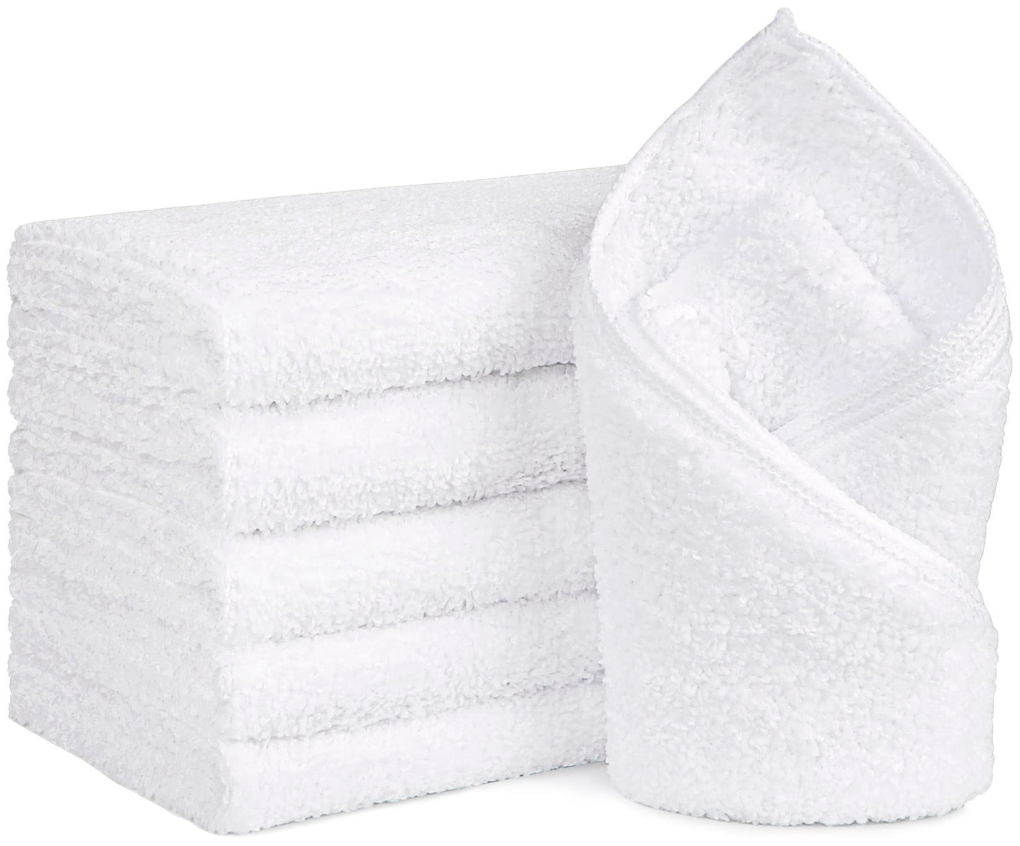 Orighty 6-Pack White Hand Towels - Quick Drying & Absorbent Microfiber Gym Towels 16x28 inches - Lightweight & Thin White Yoga Towel - Multi-Purpose Camping Towel for SPA, Hotel & Bathroom