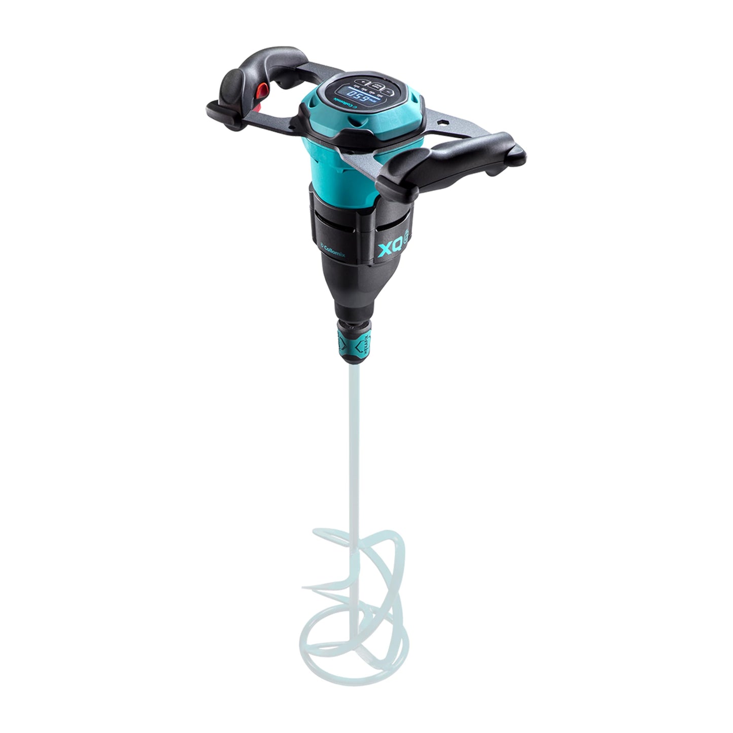 COLLOMIX XQ Paddle Mixer - 8 Speed (300-750 RPM) Portable Material Mixing Drill with Speed and Timer Settings for Max. (4) 50lb Bags - XQ6