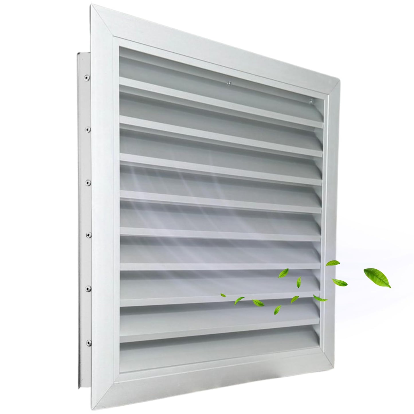 Byson 24" x 24" Aluminum Gable Vent - MaxShield Series Anodized Louvered Vent - Weatherproof Louver Air Vent Grille with Steel Mesh - HVAC, Attic, Container and Shed Vent