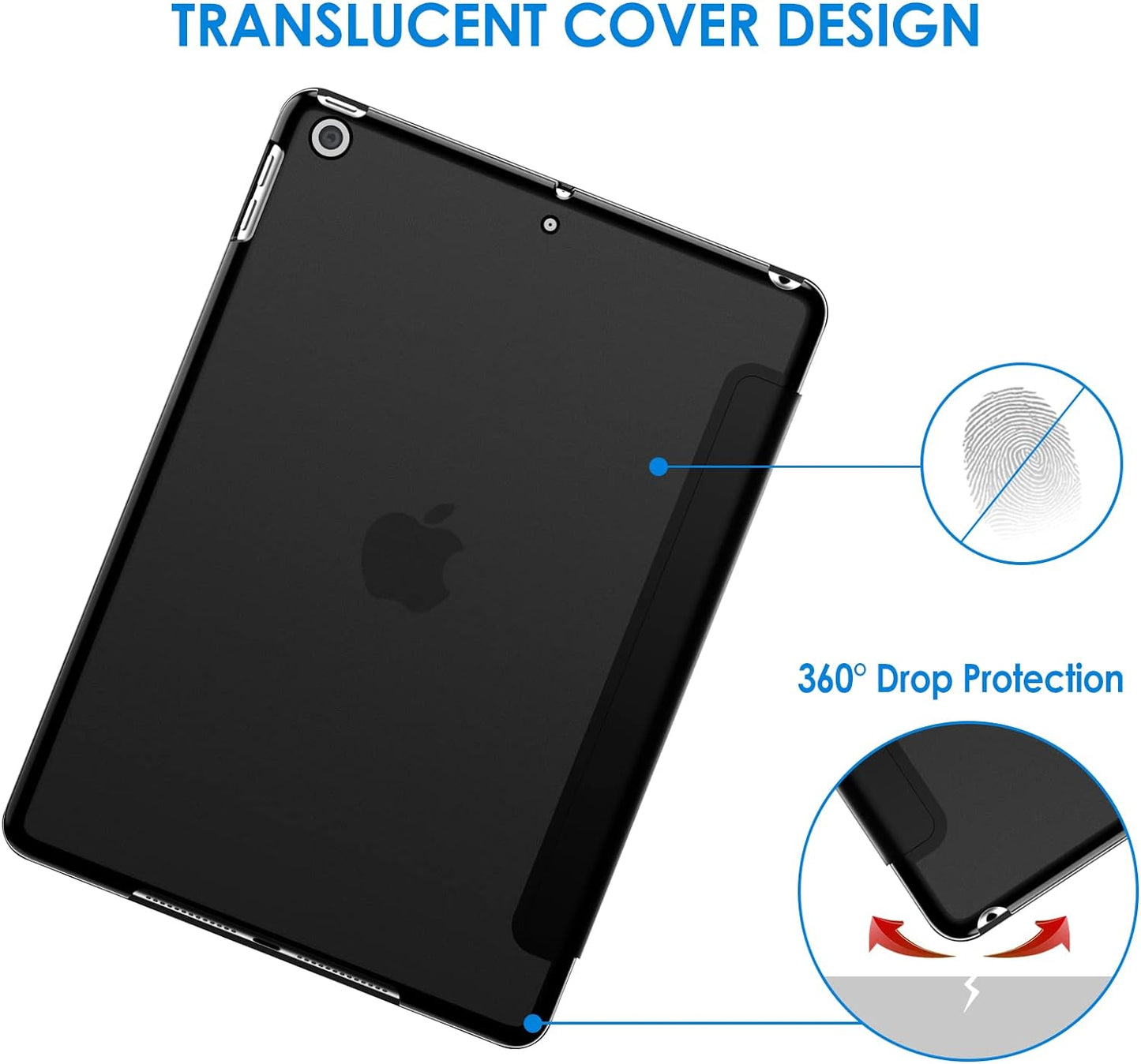 JETech (9.7-Inch, 2018/2017 6th/5th Case for iPad Model, Generation), Smart Cover Auto Wake/Sleep (Black)