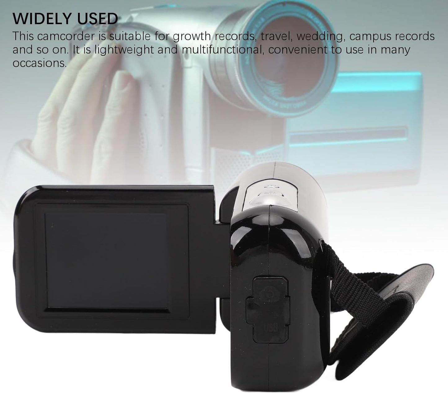 shenruifa 16MP 1080P 16X 2in 1/4 Inch Camcorder Digital Zoom Rotatable Screen Anti Shake USB Port Threaded Hole Video
