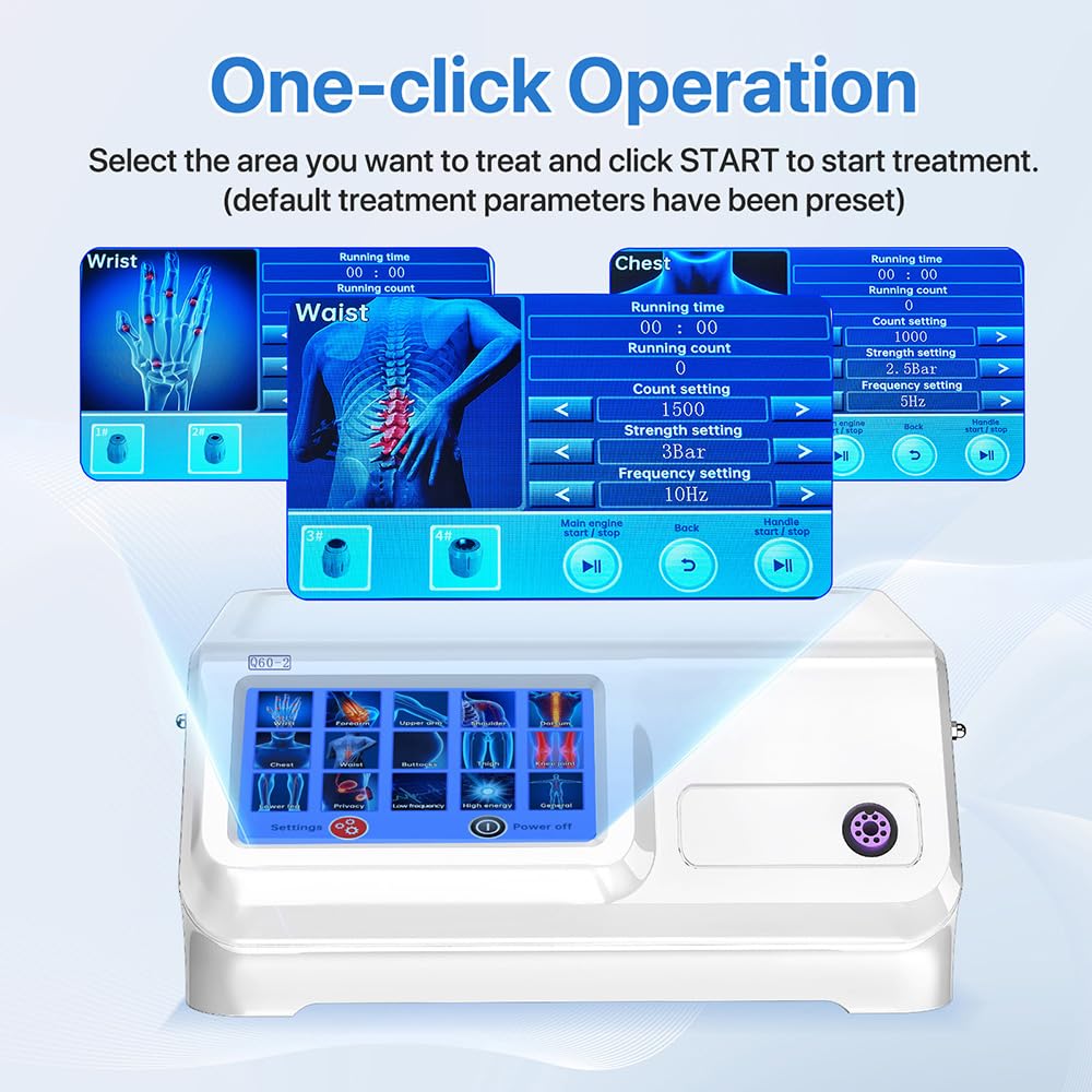 Kalecope 2026 upgraded Shockwave Therapy Machine Extracorporeal Physiotherapy Device for Pain Relief Deep Tissue Massager for Back, Elbow, Foot & Shoulder Non-Invasive, Painless, No Side Effects Q60-2