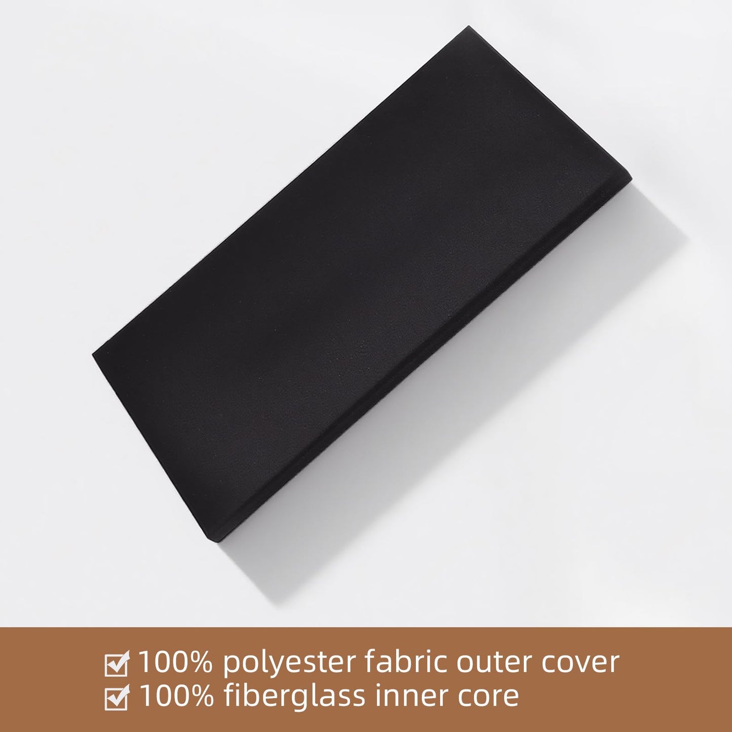FAHKNS Sound Absorbing Acoustic Wall Panels: 48"x24"x2" Fiberglass Soundproof Wall Panels,Large Fabric Wrapped Noise Reducing Sound Insulation Panels(Black,2 Pack)