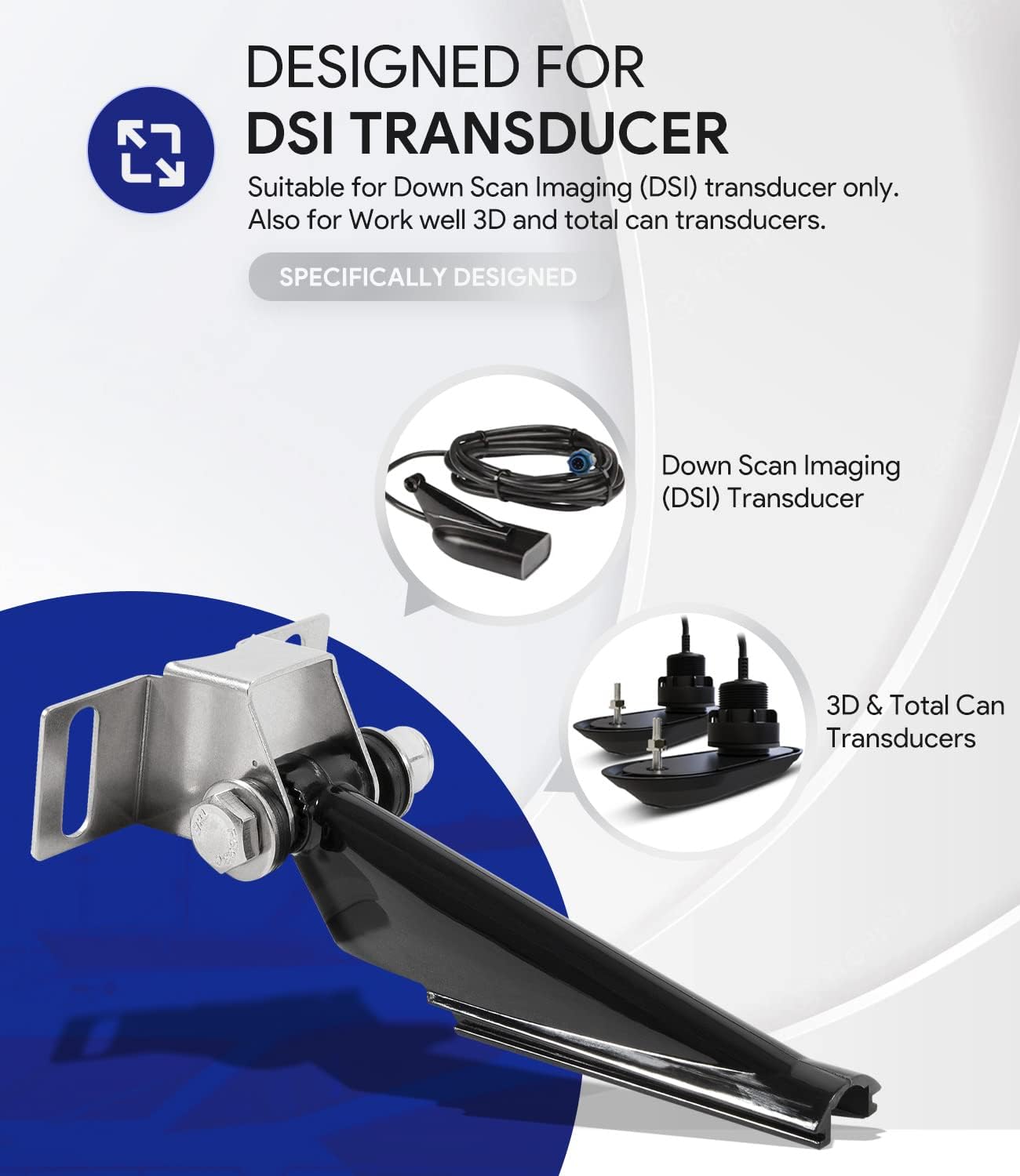 000-10262-001 Skimmer, Skimmer 3D Skimmer Replacement Mount for DSI Transducer Mount Bracket Compatible with Transom