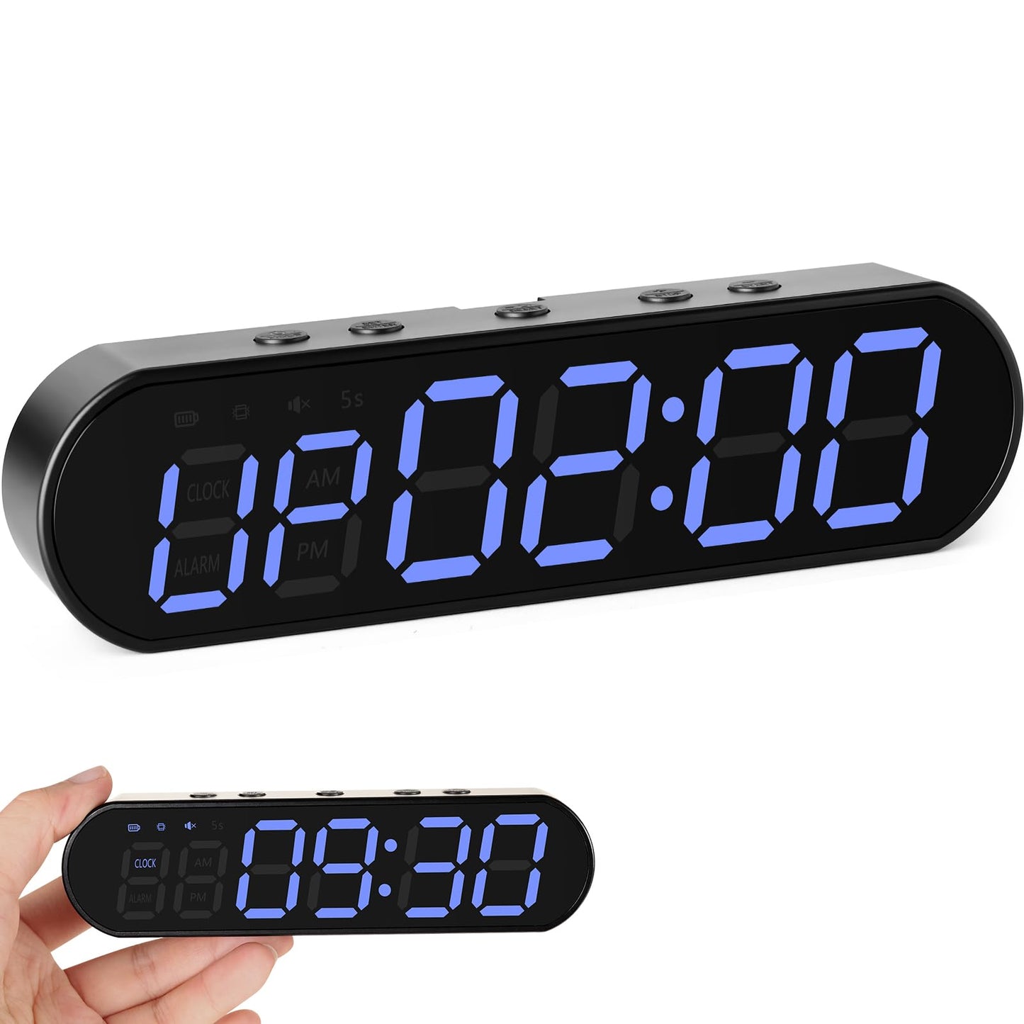 LUDESENIMUE Gym Timer Clock for Home Gym - Portable Workout Timer with 7 Ready-to-Use Modes, 50-Hour Long Battery, Strong Magnetic Base & Clear Display - Ideal for HIIT, Boxing, Outdoor Training