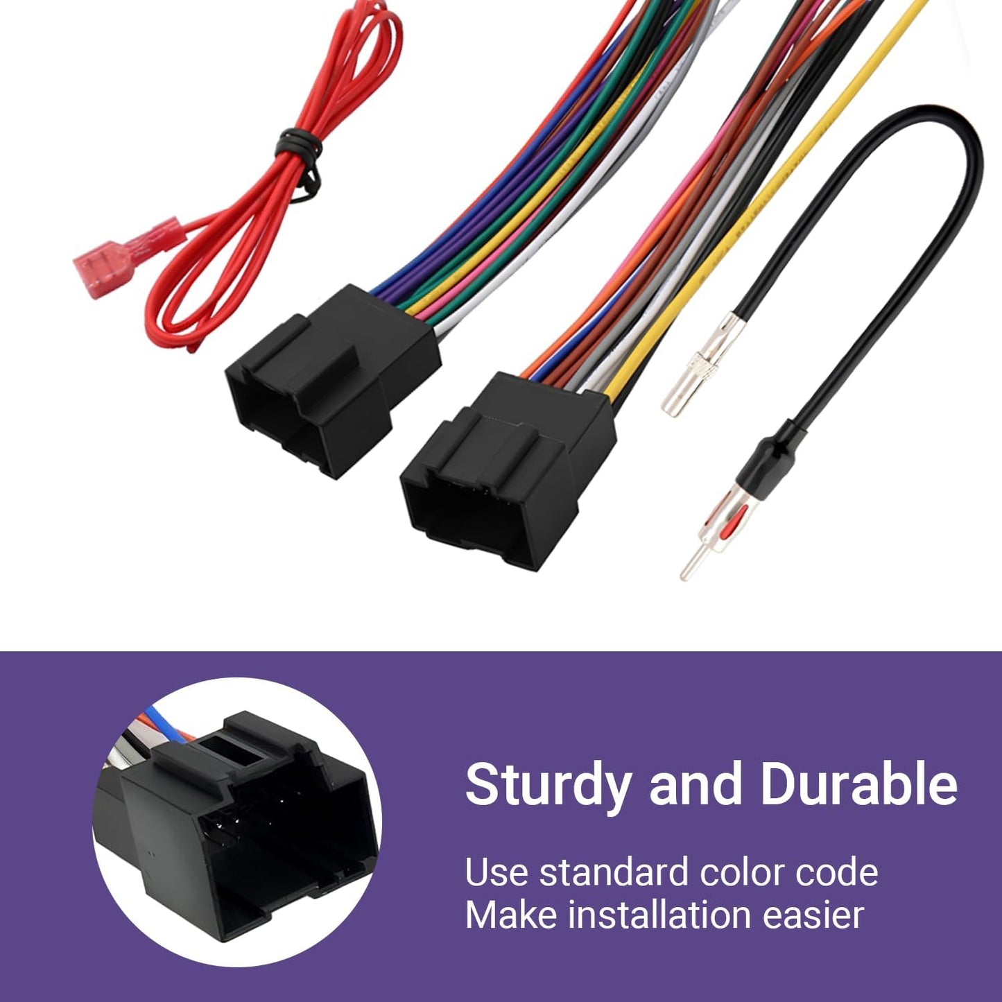 YYTQP 2006-2013 (4 Radio Wiring Harness Connector, Antenna Adapter Compatible with GMC Sierra Chevy Impala Buick