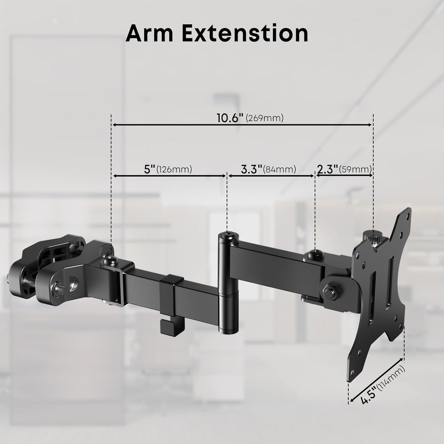 WORLDLIFT 17"-32" 17.6 lbs 75x75 100x100 Pole Mount Monitor Arm Easy Clamp-on VESA Mount for Screens Supports up