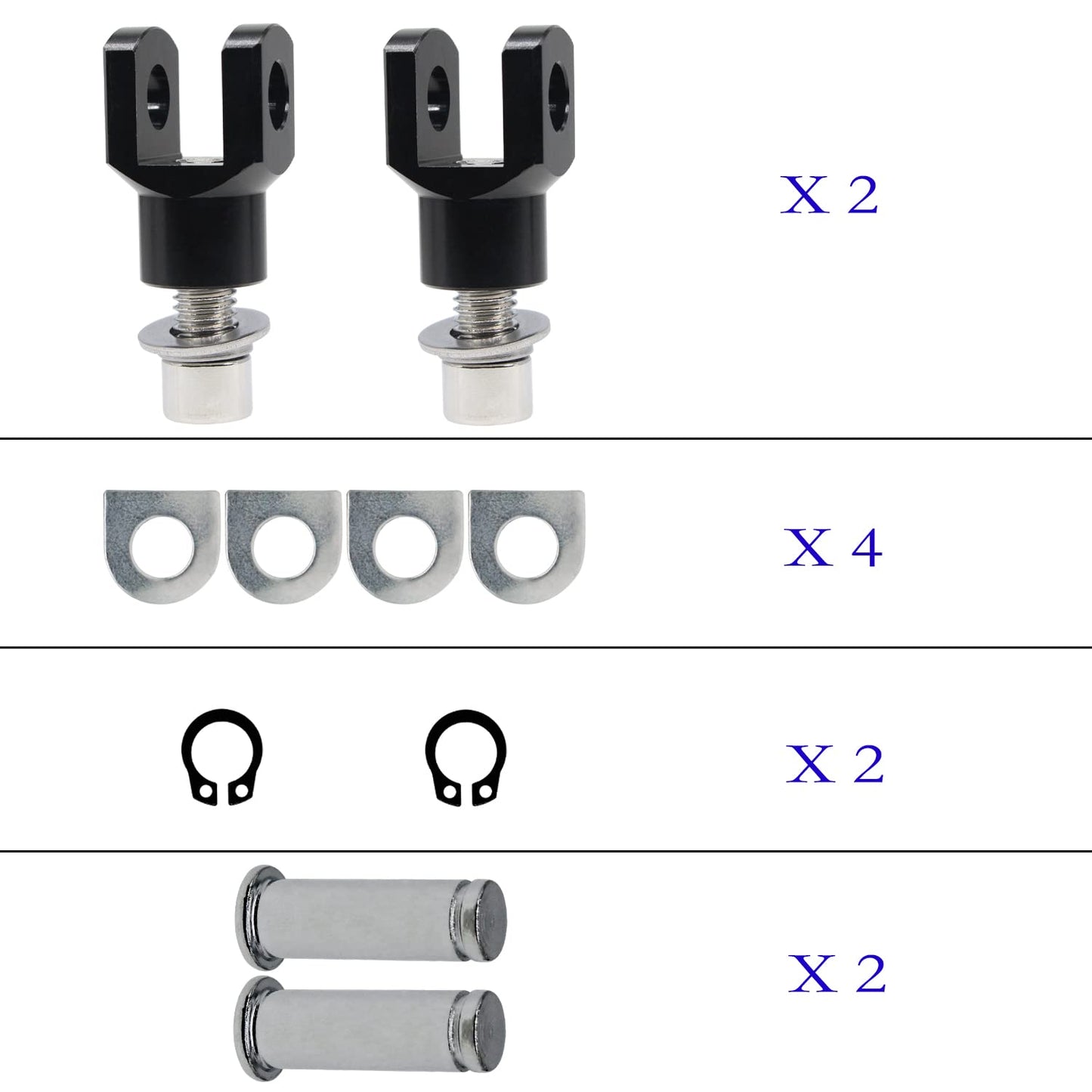 amavoler Motorcycle Foot Pegs Mount Supports Footrest Mounting Clevis Hardware Kit (29mm) for Softail FXST Low Rider Sport Glide Dyna FXR FX(black)