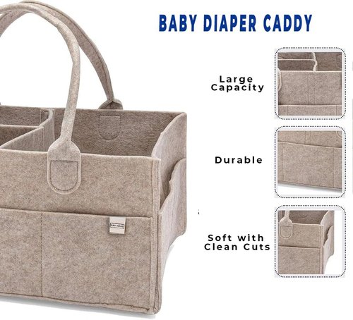 Diaper Caddy - Versatile Nursery Storage Bin & Car Organizer for Diapers & Baby Wipes