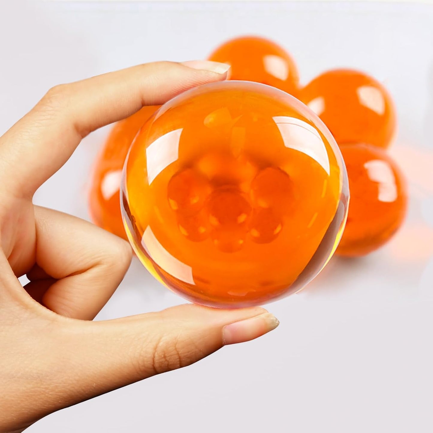 Skiennix Dragon Transparent Play Balls Set - 7 Colorful 1.7-Inch Crystal Balls for Kids