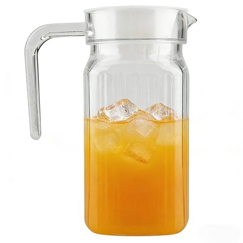 Ktsxxops 17 oz Small Plastic Carafe with Lid and Spout, 500ml Small Clear Water Jug for Hot/Cold Water, Iced Tea Pitcher for Coffee, Mini Juice and Homemade Beverage Carafe (500ml)