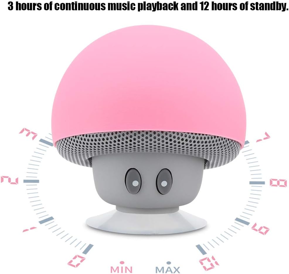 Tangxi Bluetooth3.0 Speaker, Mini Portable Mushroom Speaker, Noise Reduction Subwoofer with Suction Cup Function