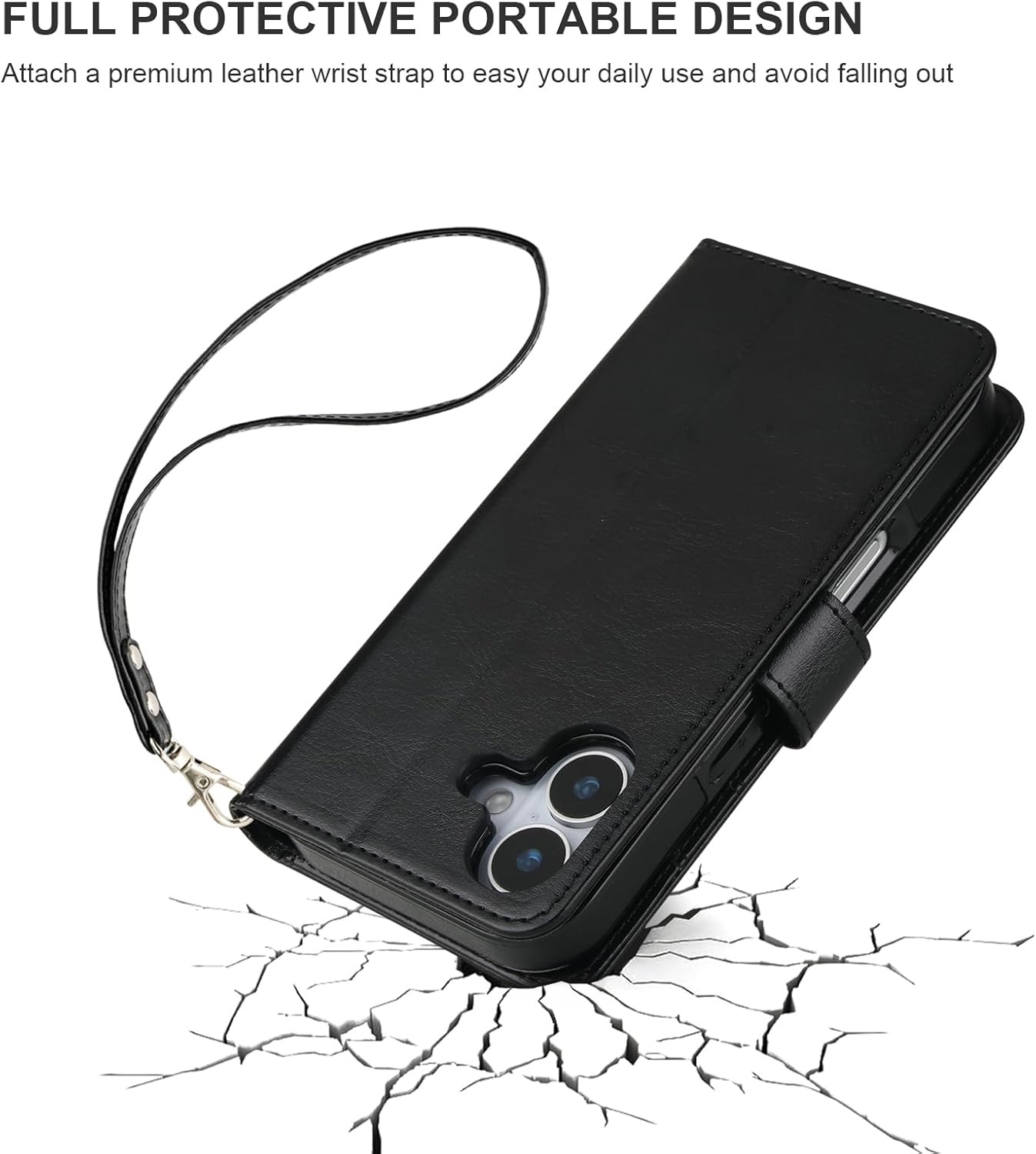 Bocasal 17 6.3 Inch for iPhone Wallet Case Compatible with MagSafe Wireless Charging, RFID Blocking Magnetic Leather