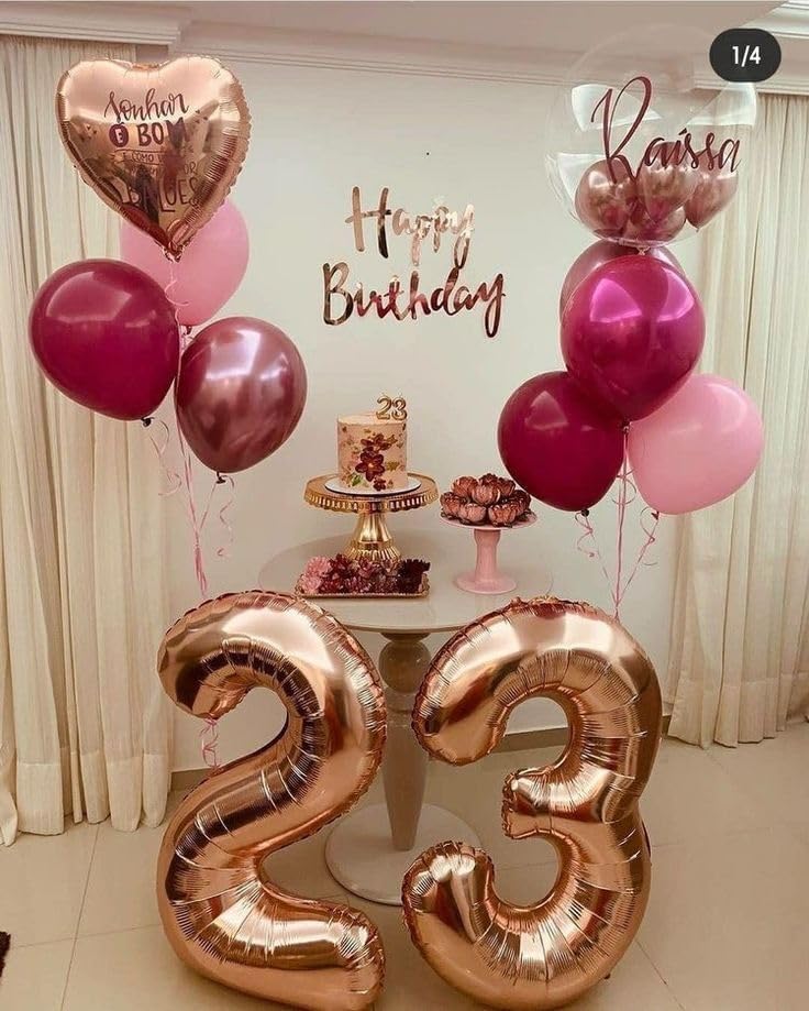 Numbers 40 Balloons - 40 Inch Rose Gold Foil Decorations for 40th Birthday Parties | Perfect for Engagements